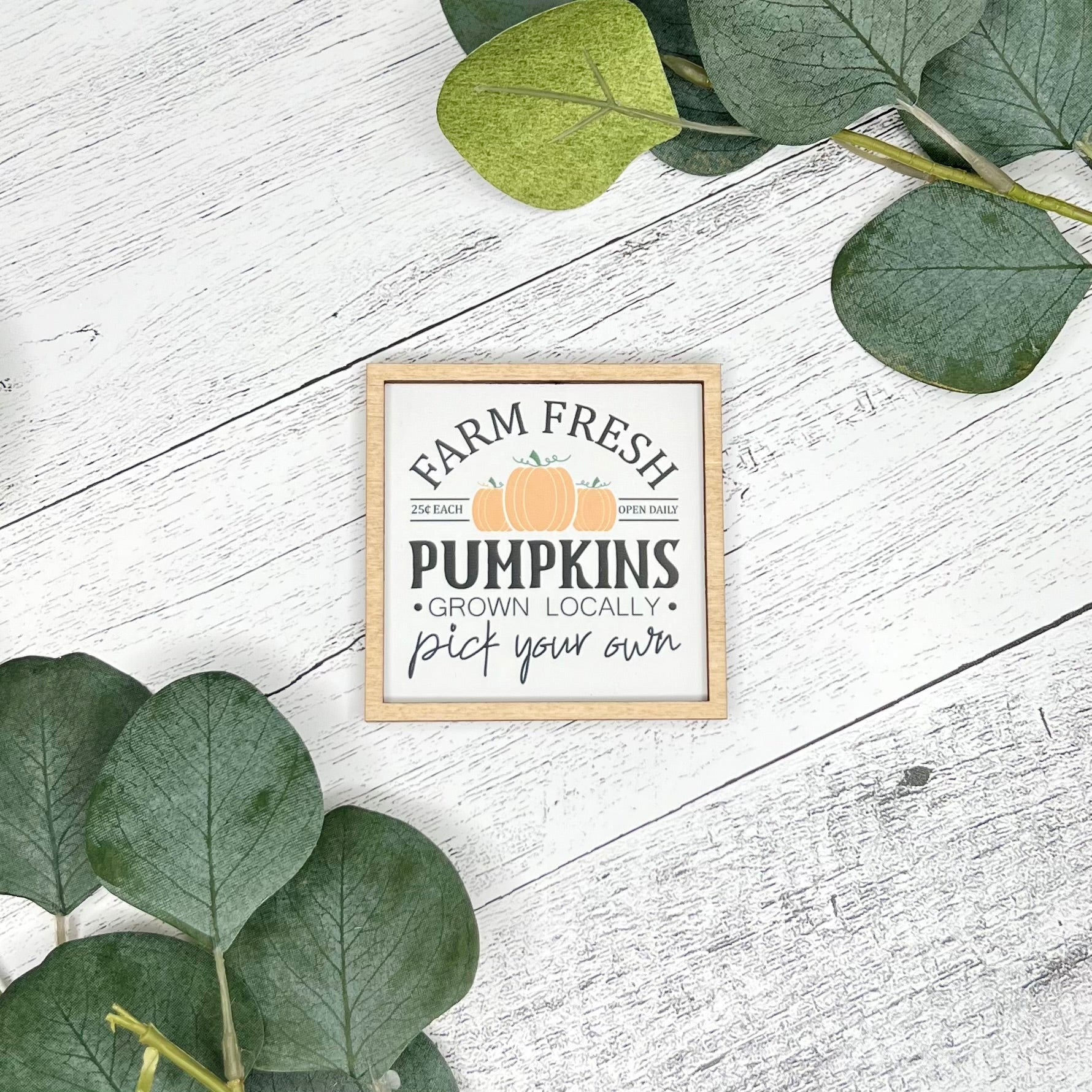 Mini Framed Fall Sign | Farm Fresh Pumpkins