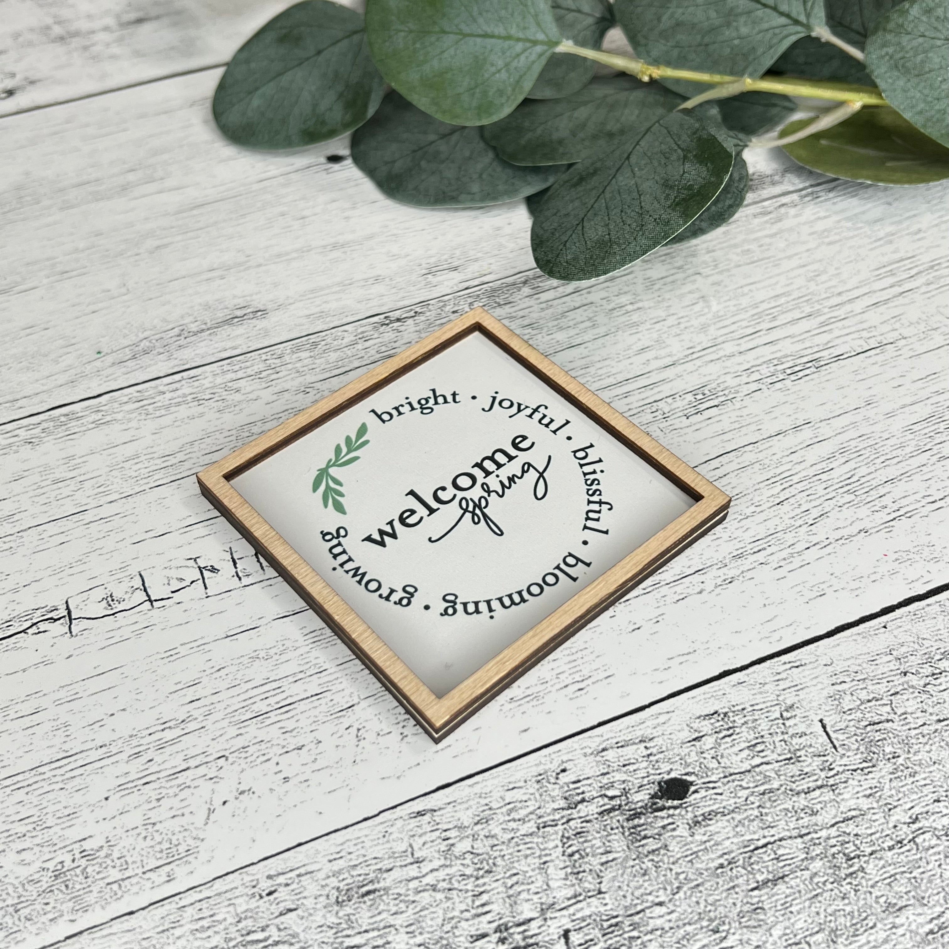 Mini Framed Spring Sign | Welcome Spring Sign