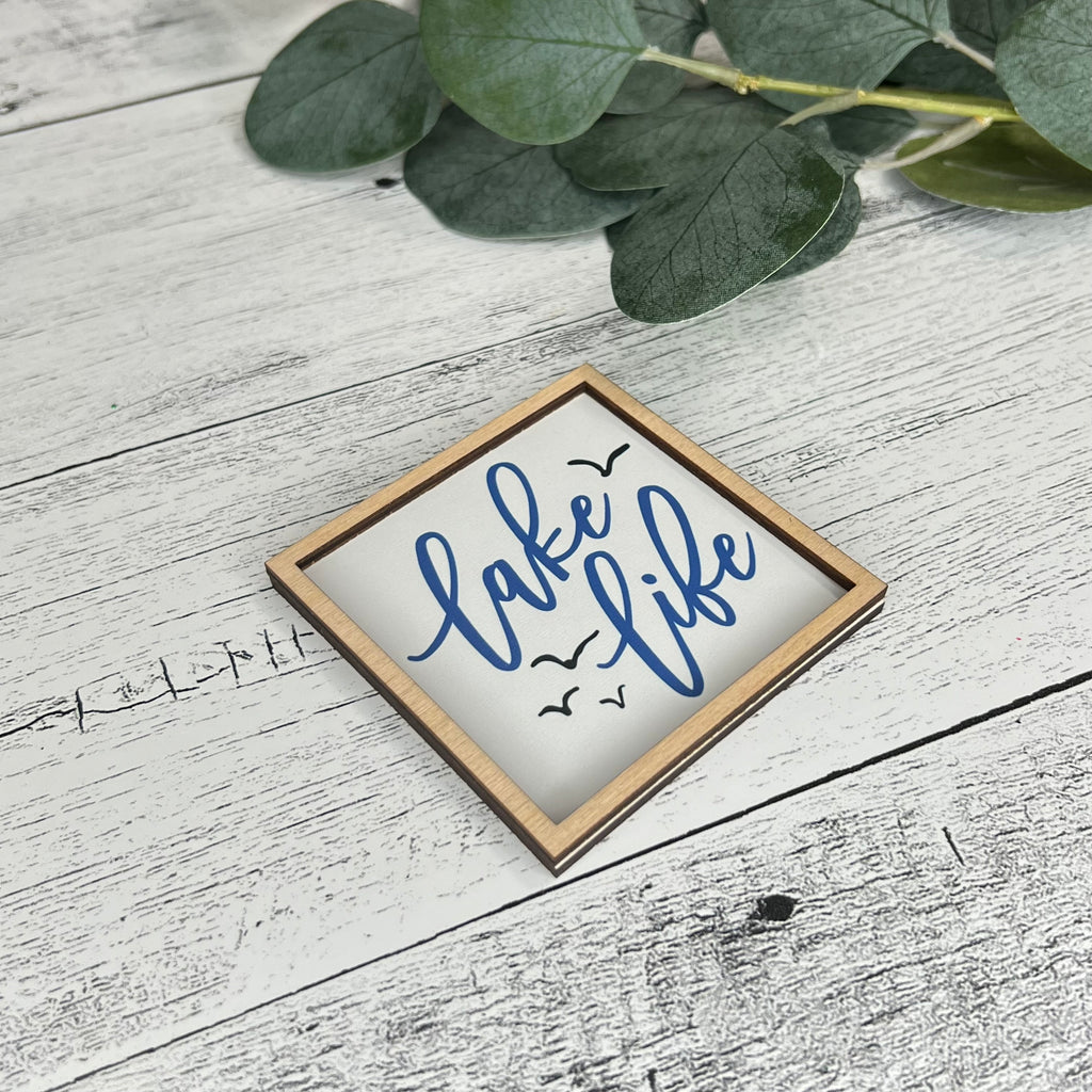 Mini Framed Lake Themed Sign | Lake Life Sign