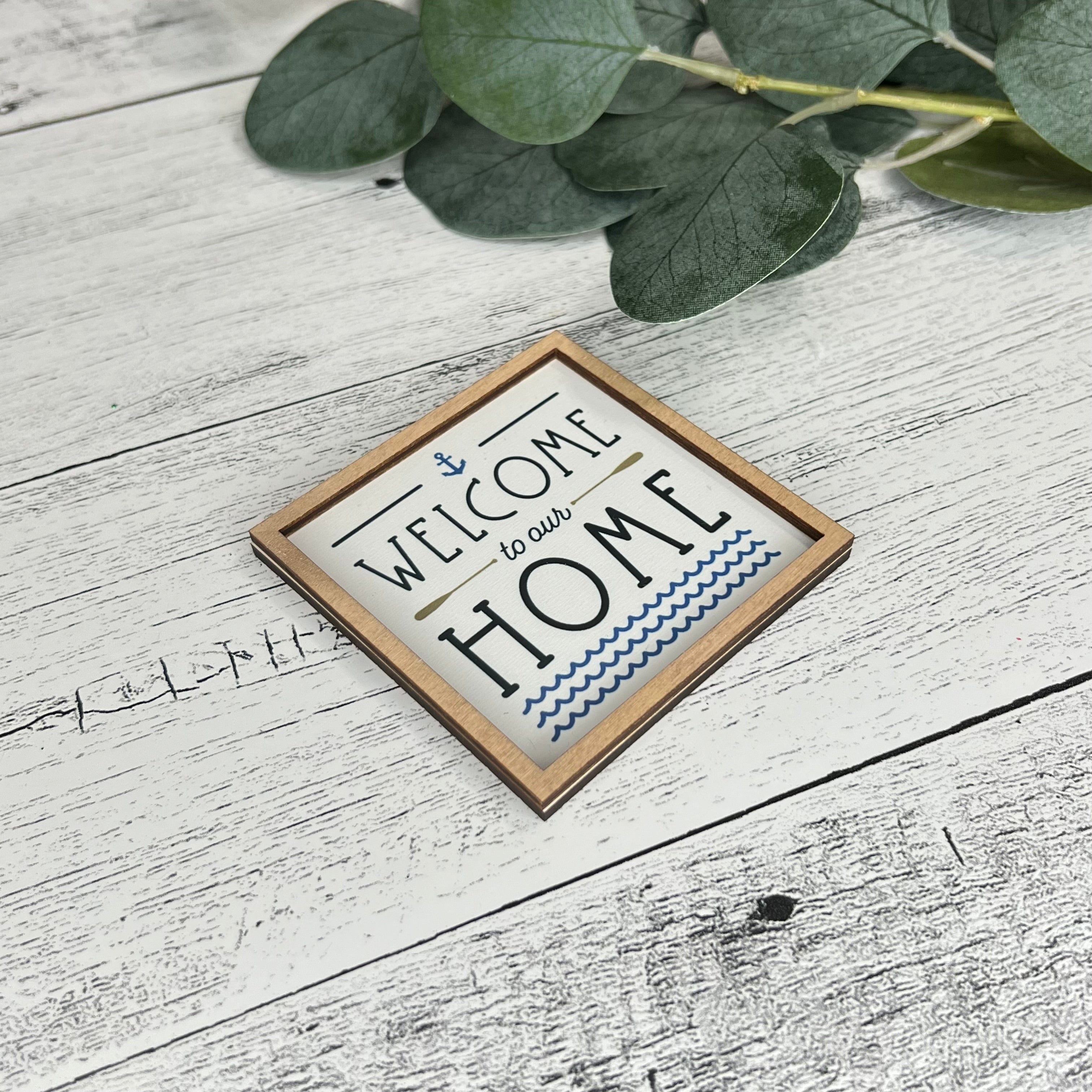 Mini Framed Nautical Themed Sign | Welcome To Our Home