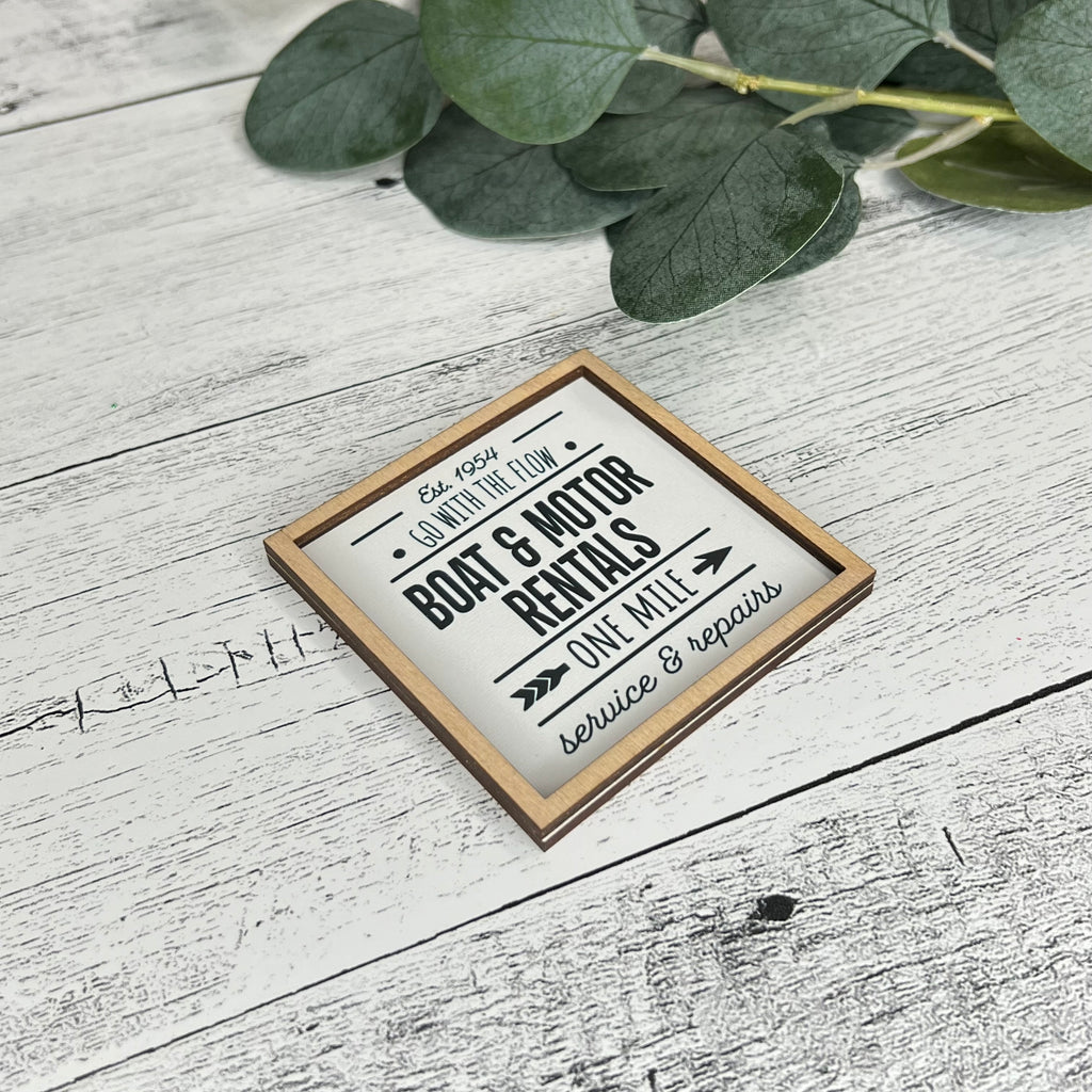Mini Framed Nautical Themed Sign | Boat & Motor Rentals