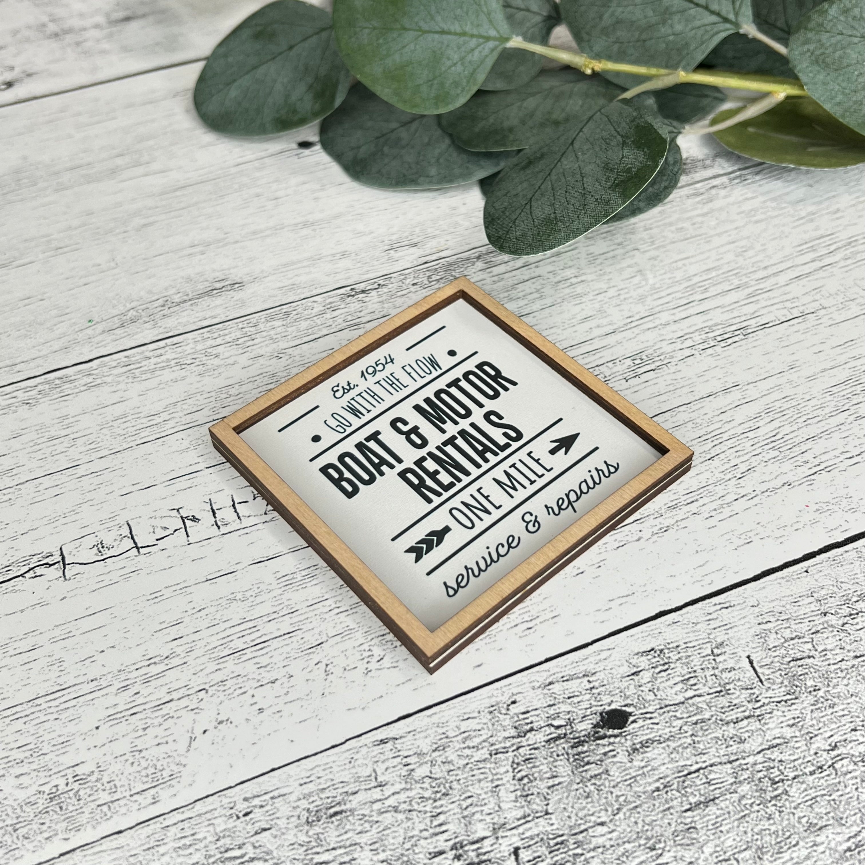 Mini Framed Nautical Themed Sign | Boat & Motor Rentals
