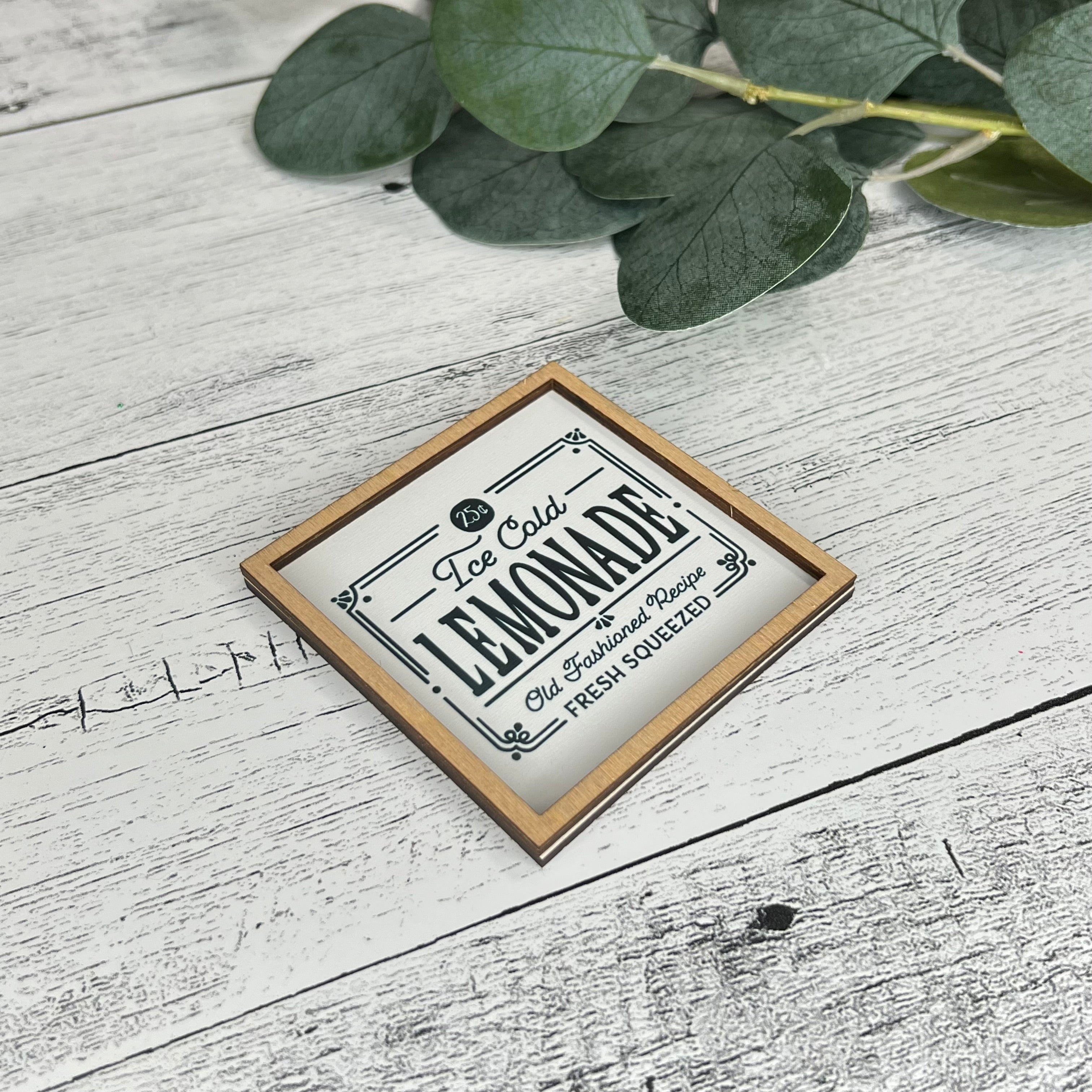 Mini Framed Lemon Themed Sign | Ice Cold Lemonade