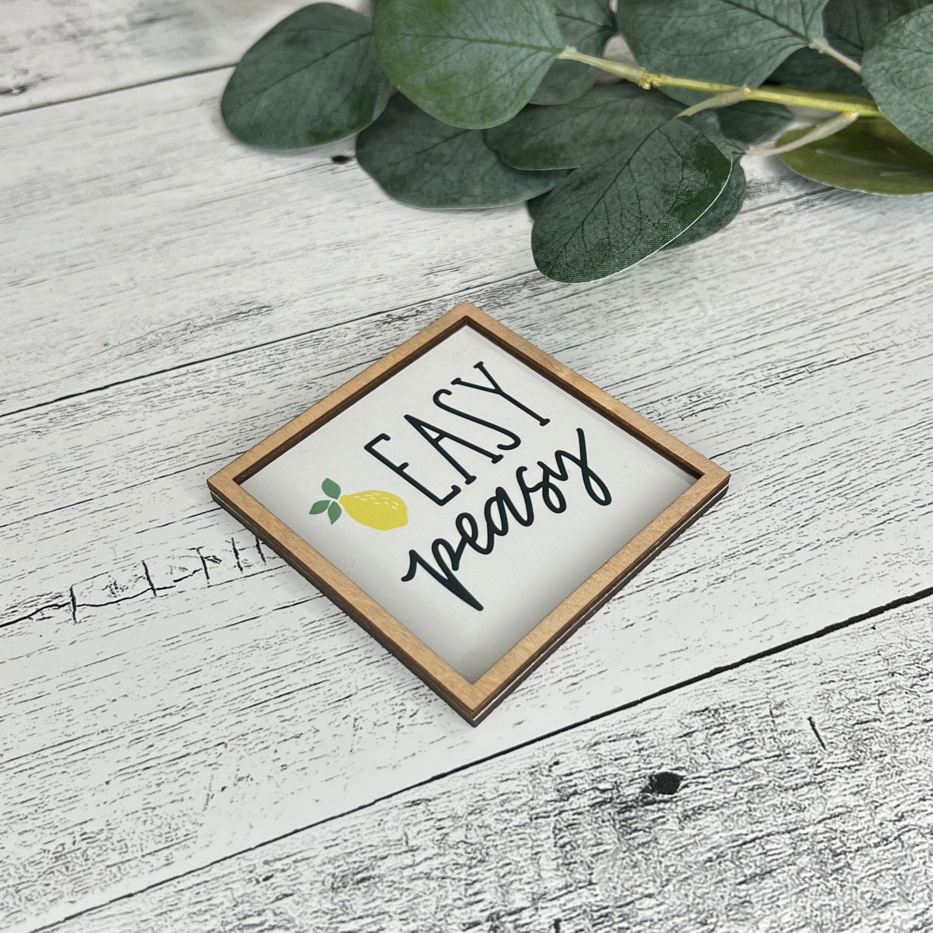 Mini Framed Lemon Themed Sign | Easy Peasy