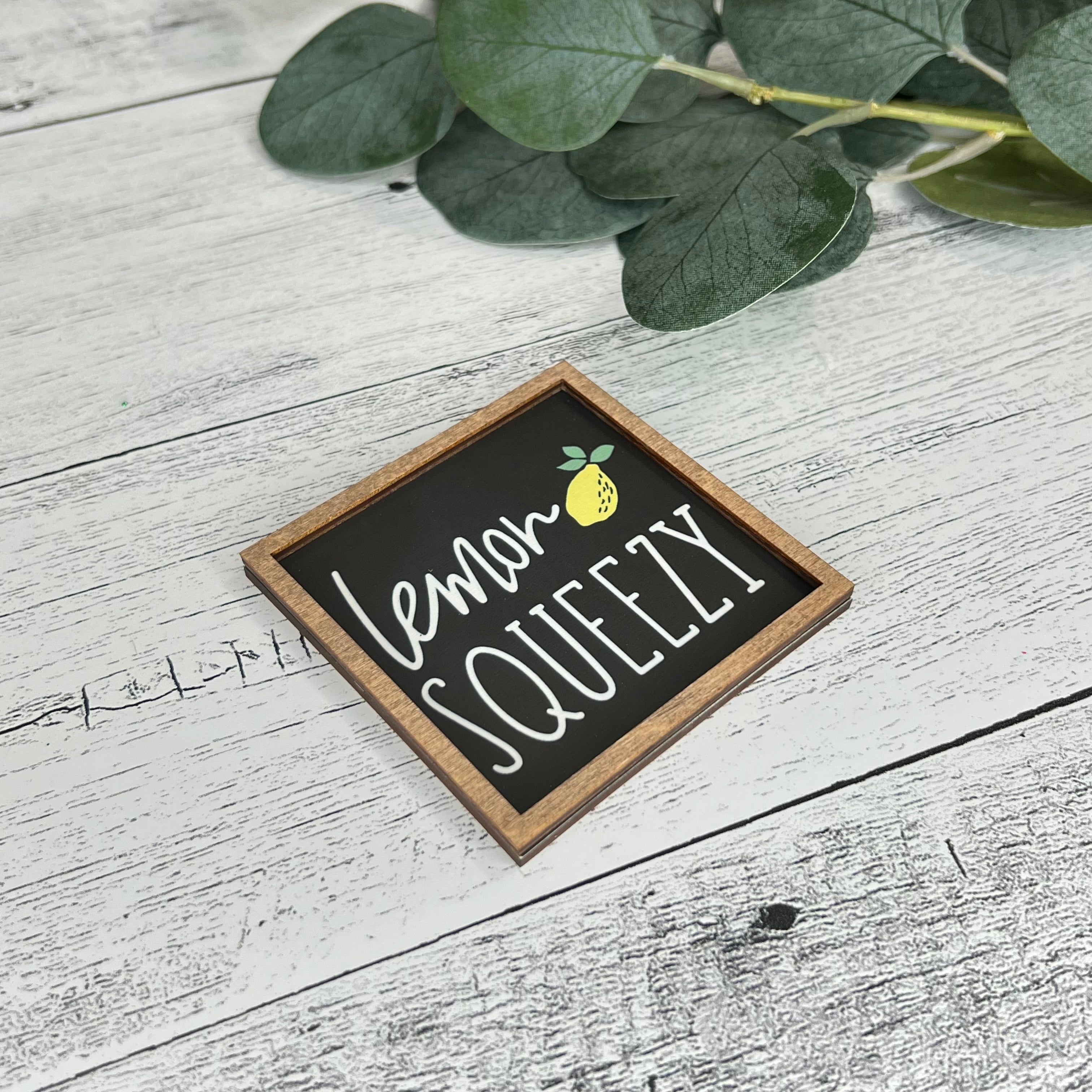 Mini Framed Lemon Themed Sign | Lemon Squeezy