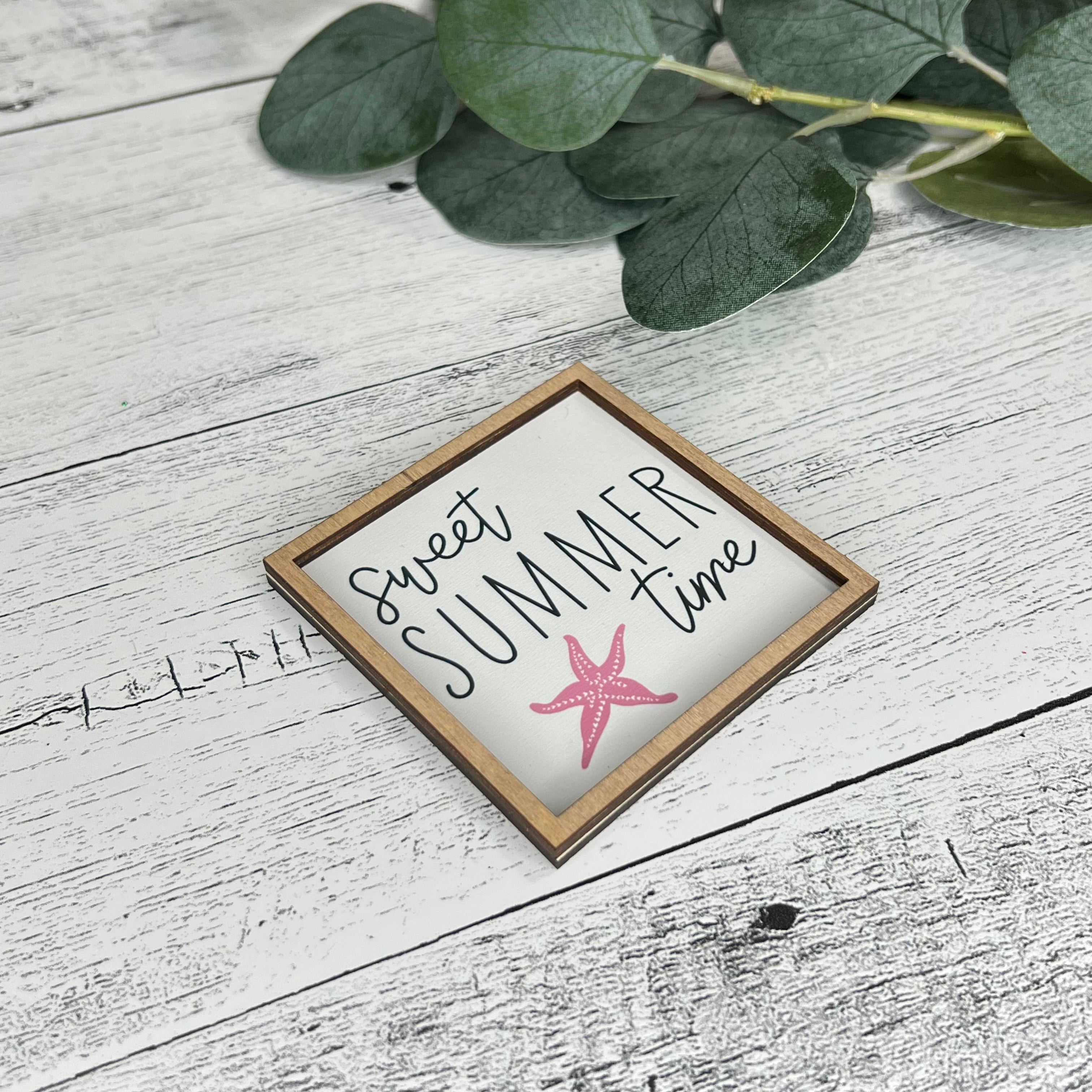 Mini Framed Summer Themed Sign | Sweet Summer Time-Starfish
