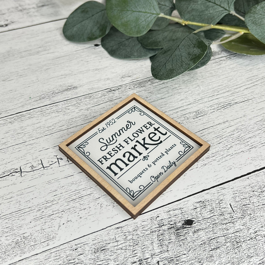 Mini Framed Summer Themed Sign | Summer Flower Market