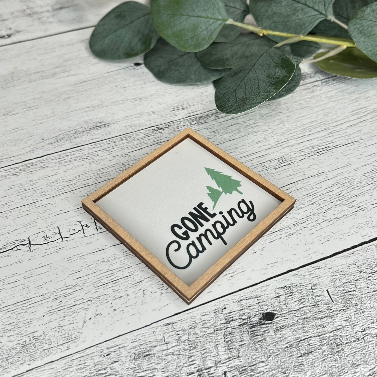 Mini Framed Camping Themed Sign | Gone Camping