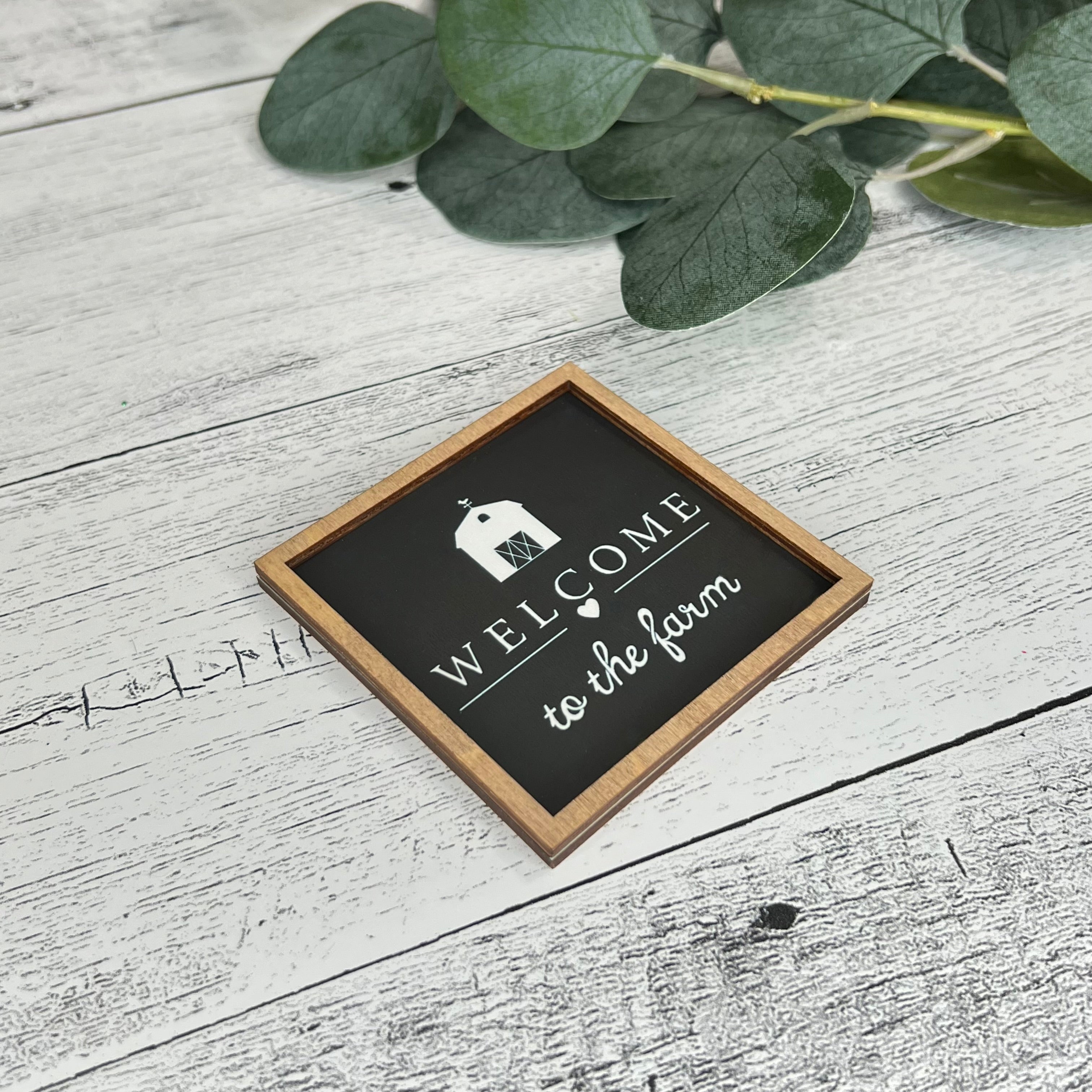 Mini Framed Farmhouse Themed Sign | Welcome To The Farm