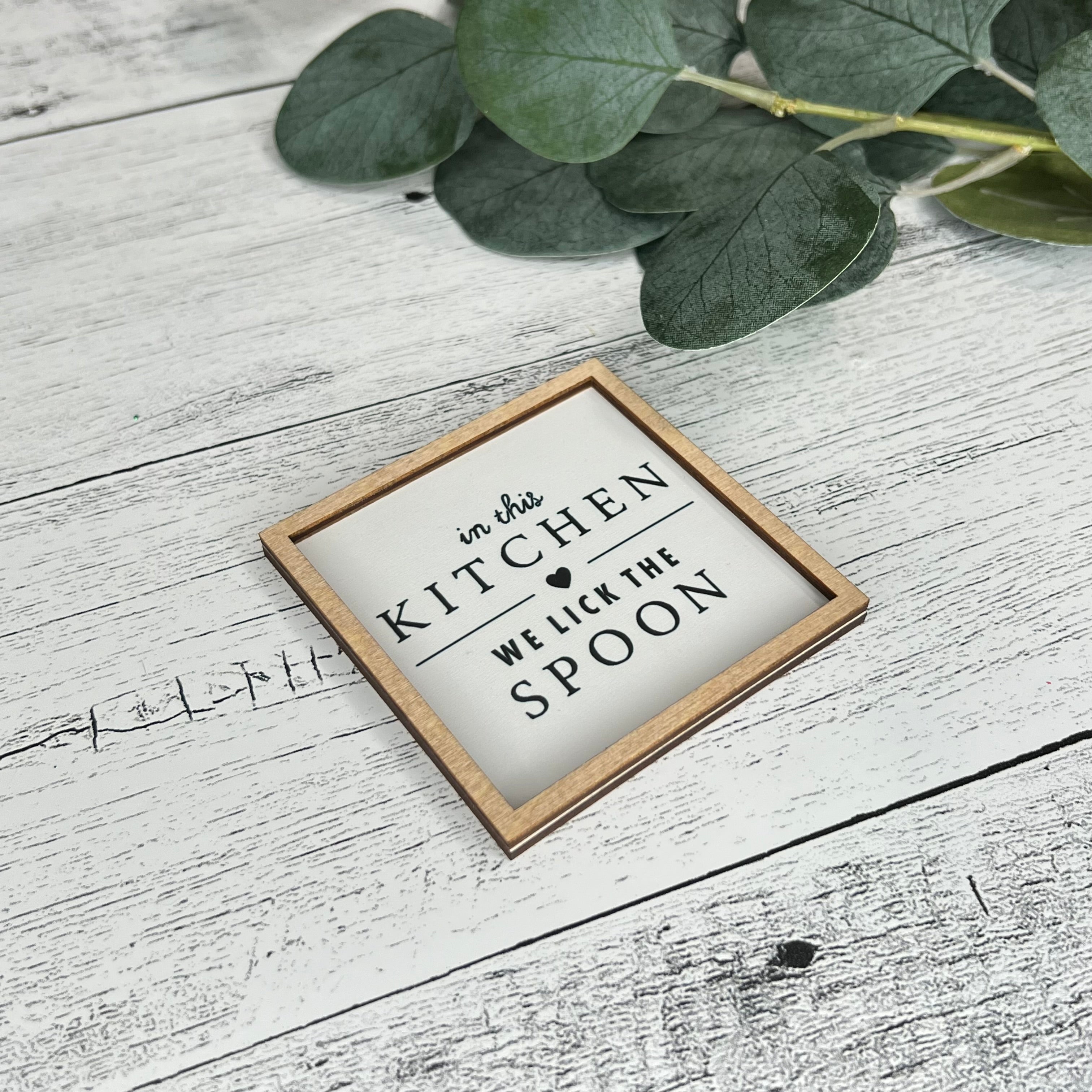 Mini Framed Kitchen Themed Sign | Lick The Spoon