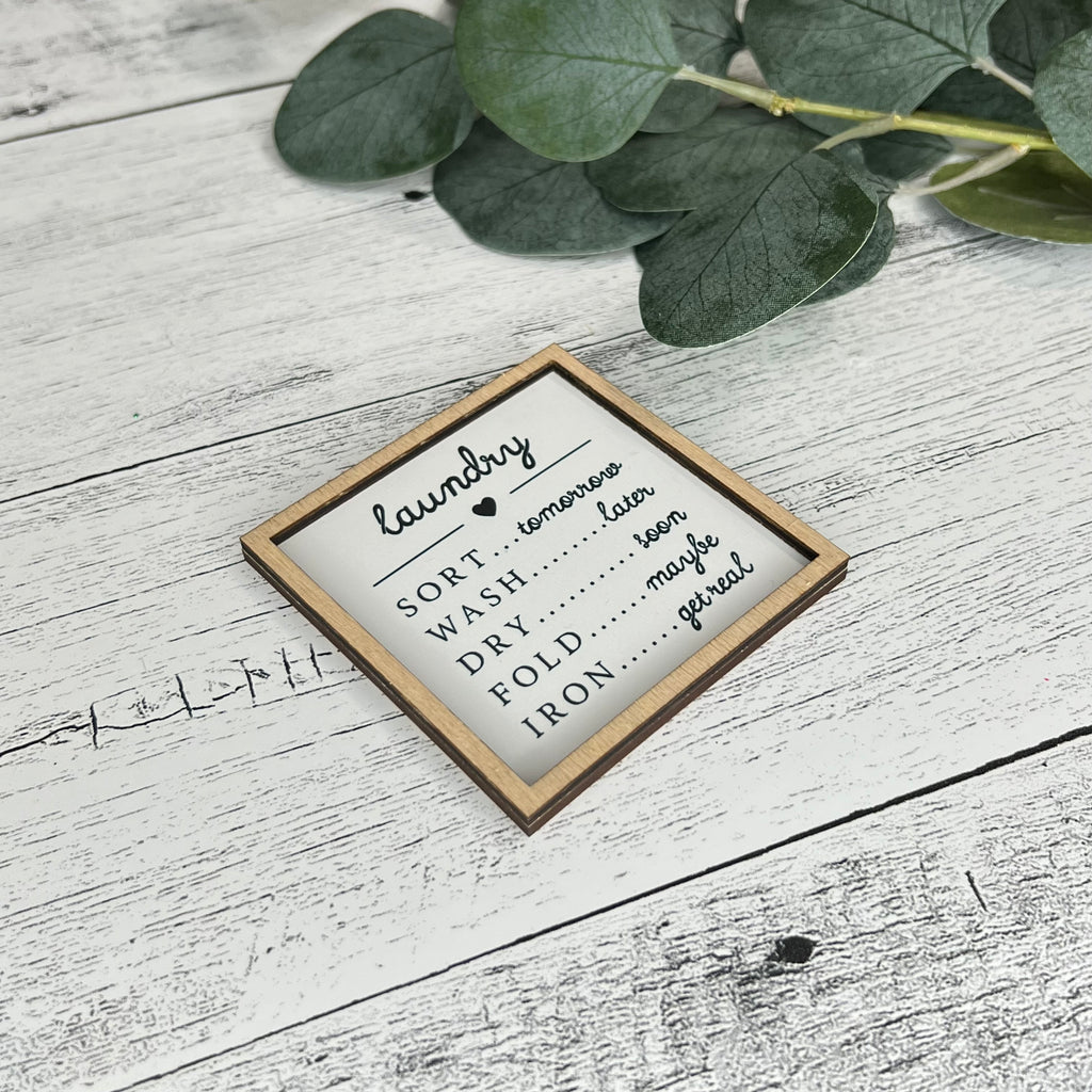 Mini Framed Laundry Themed Sign | Laundry List