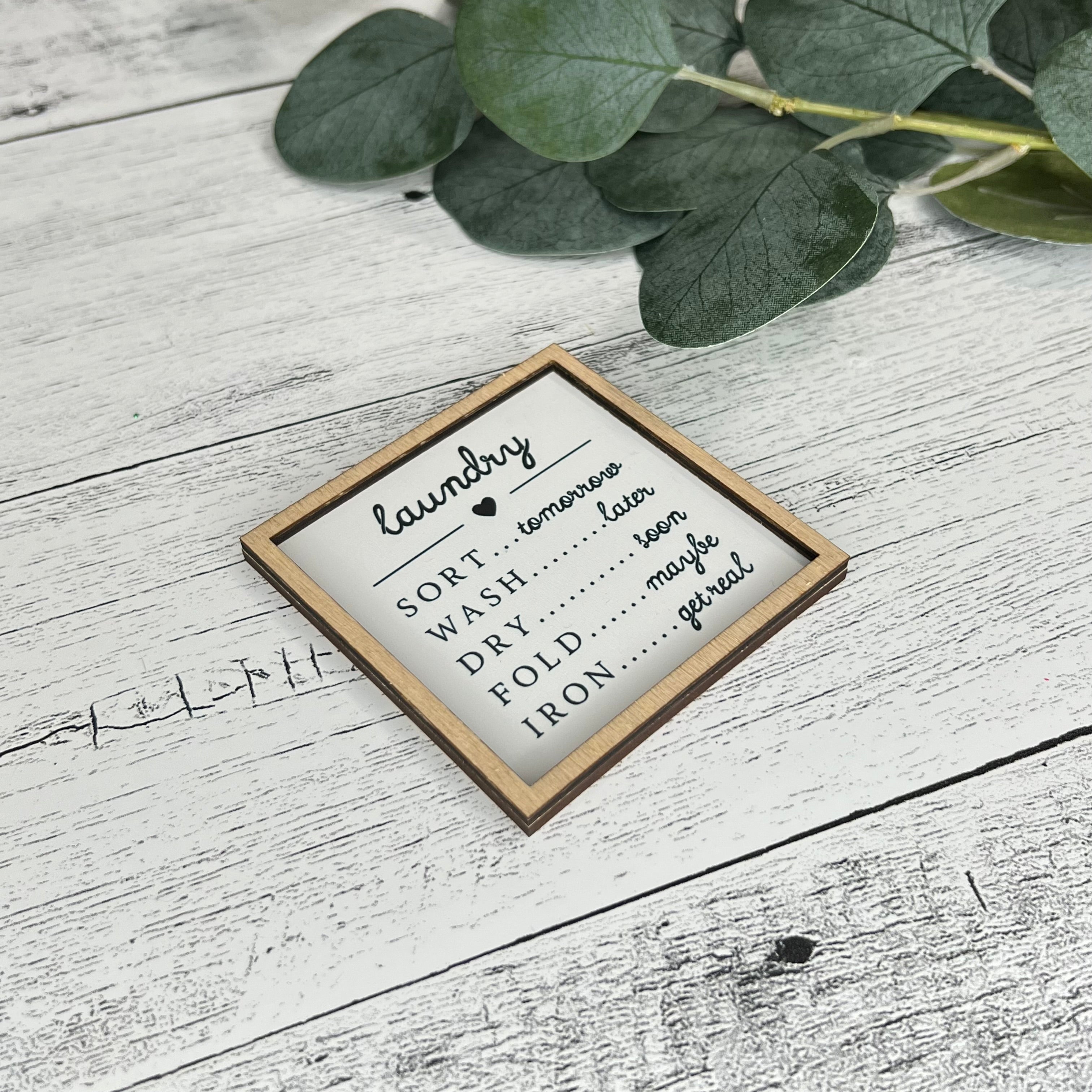 Mini Framed Laundry Themed Sign | Laundry List