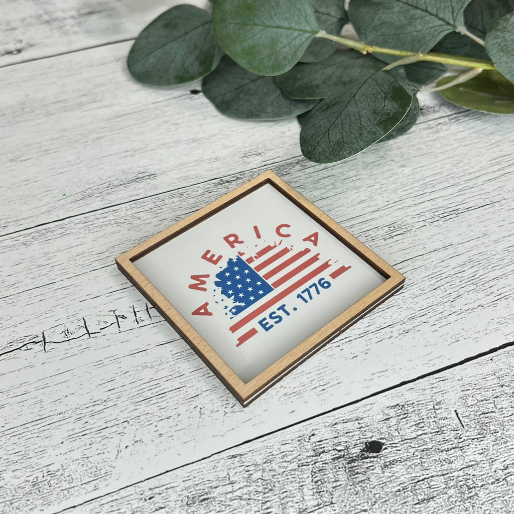 Mini Framed 4th Of July Sign | America Est. 1776