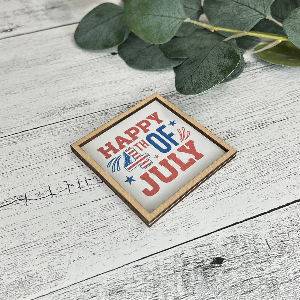 Mini Framed 4th Of July Sign | Happy Fourth Of July Sign