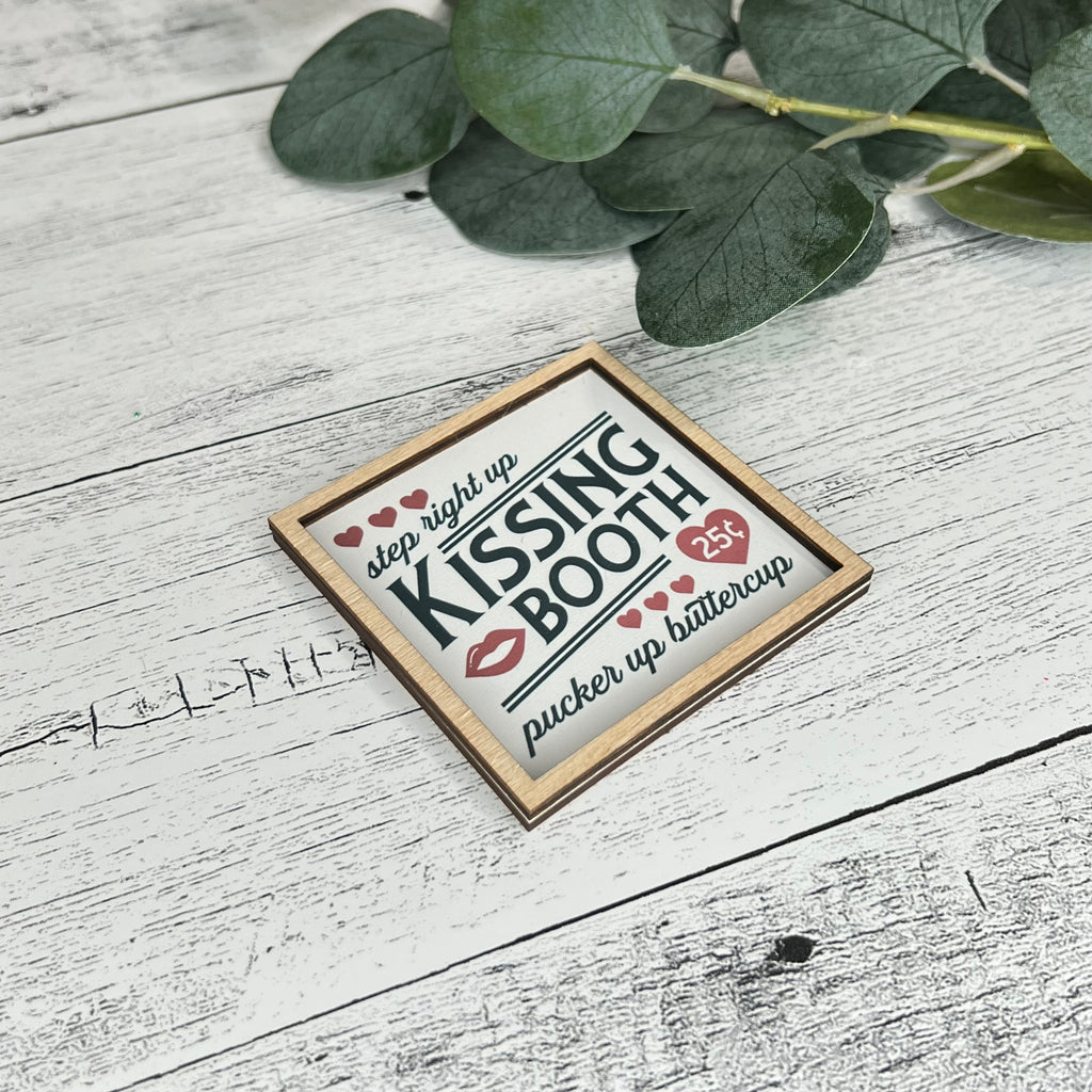Mini Framed Valentine's Day Sign | Kissing Booth Sign