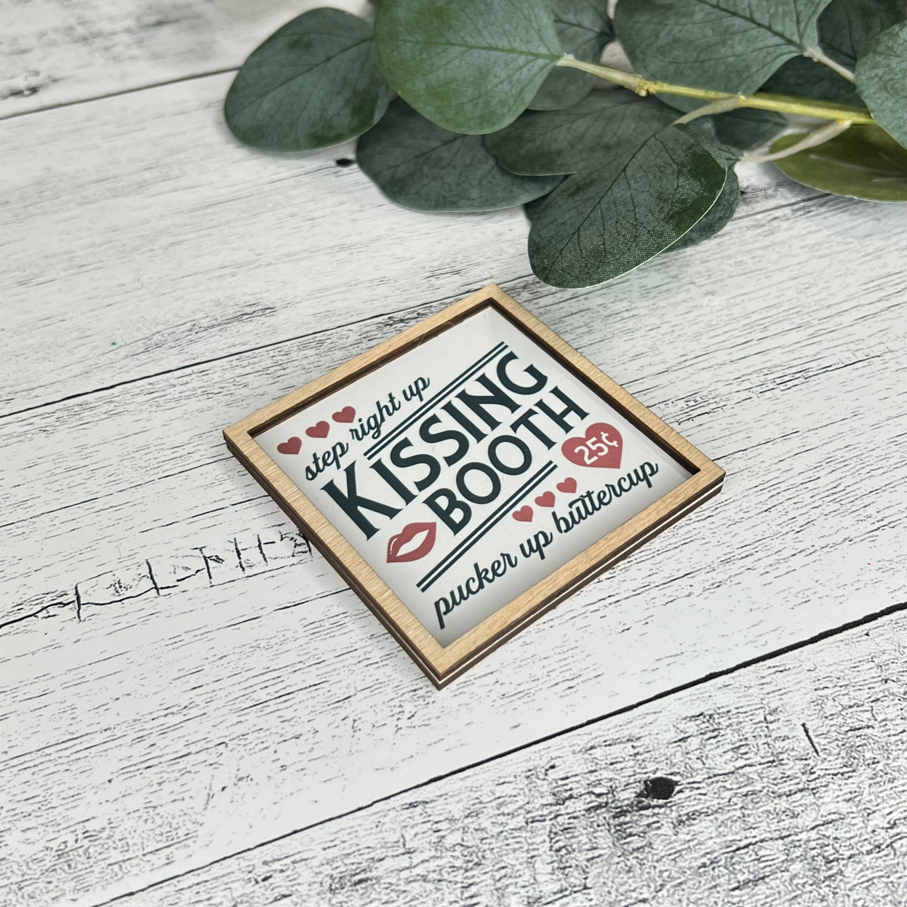 Mini Framed Valentine's Day Sign | Kissing Booth Sign