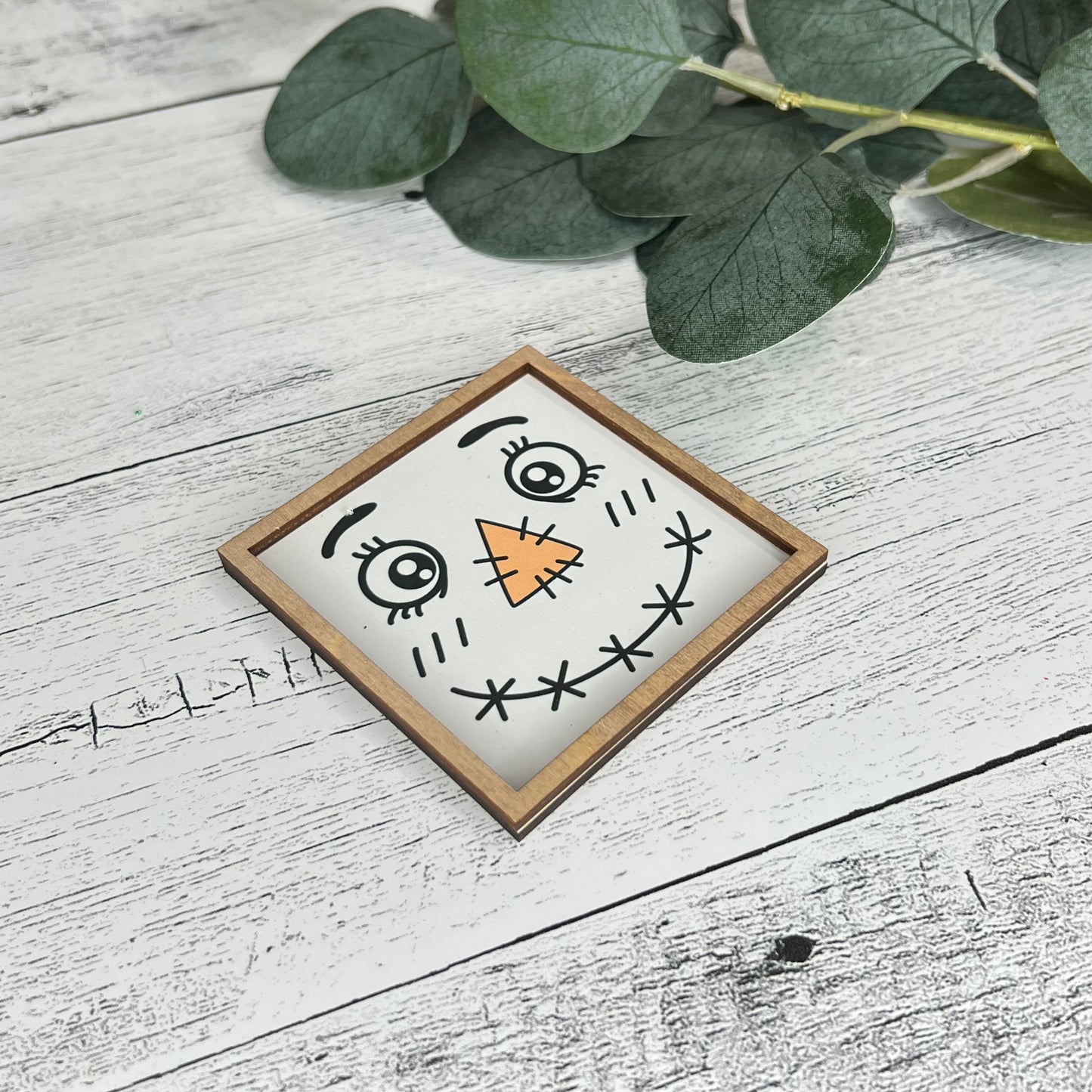 Mini Framed Fall Sign | Scarecrow Face Sign