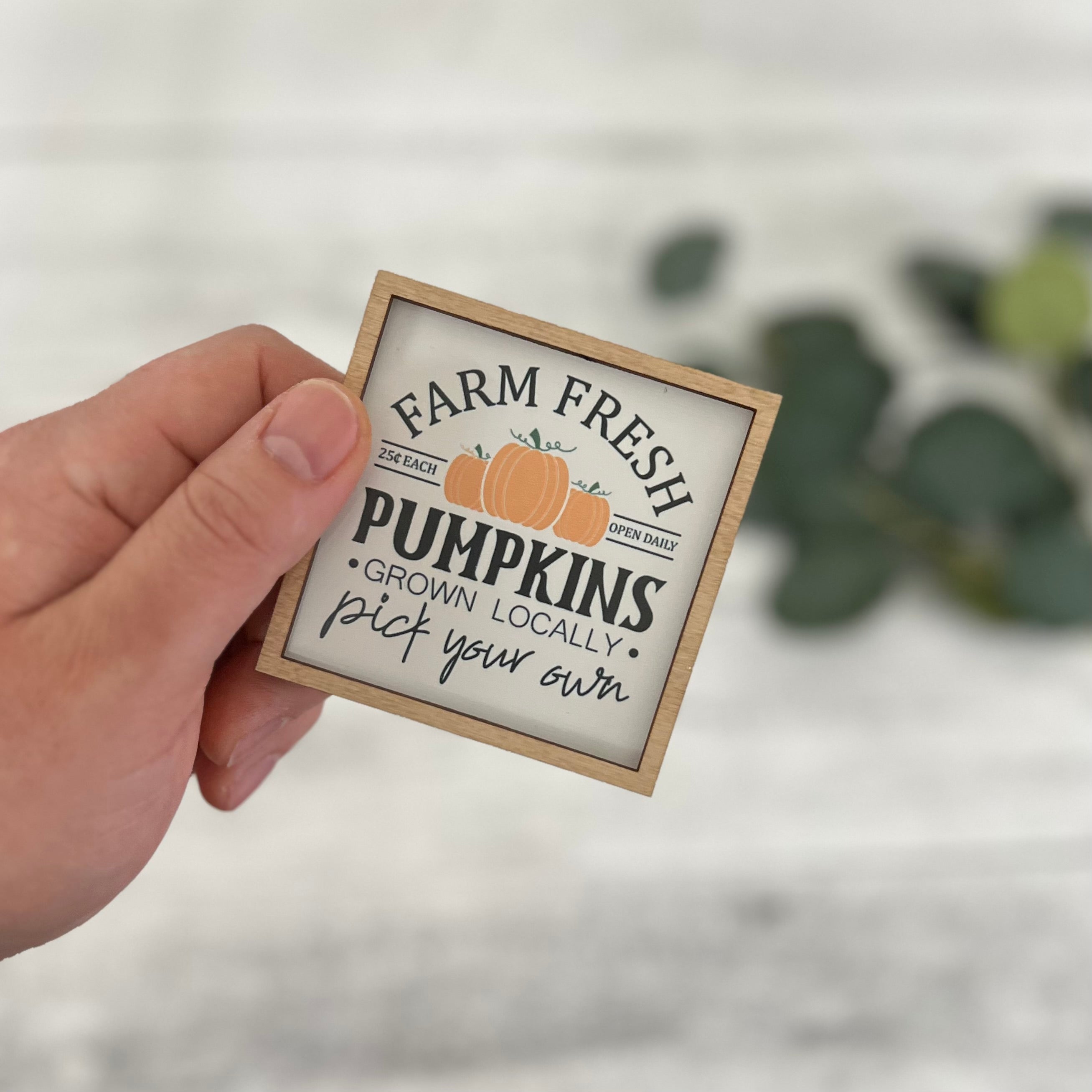 Mini Framed Fall Sign | Farm Fresh Pumpkins