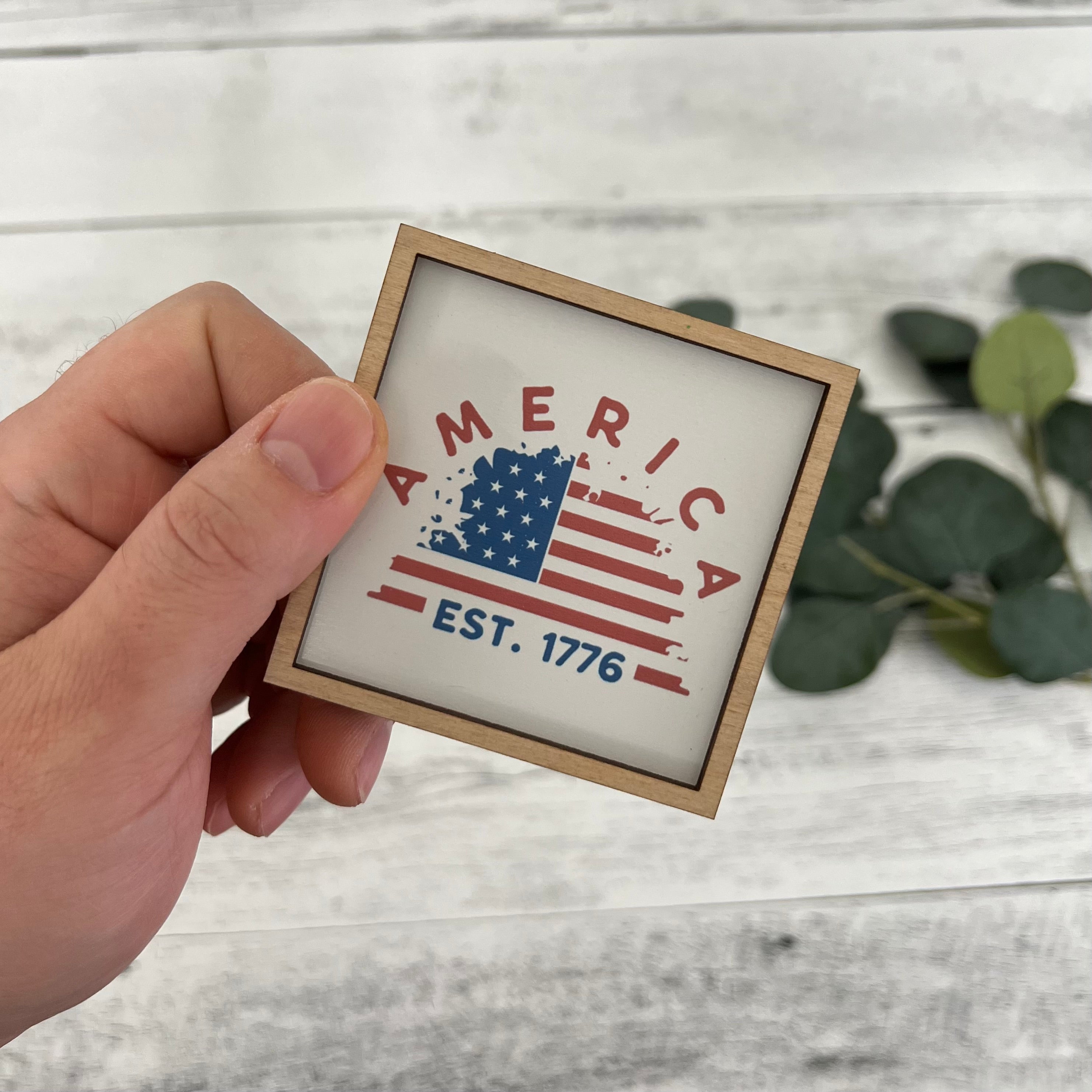 Mini Framed 4th Of July Sign | America Est. 1776