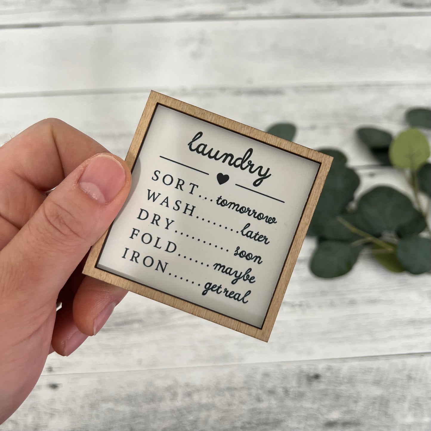 Mini Framed Laundry Themed Sign | Laundry List