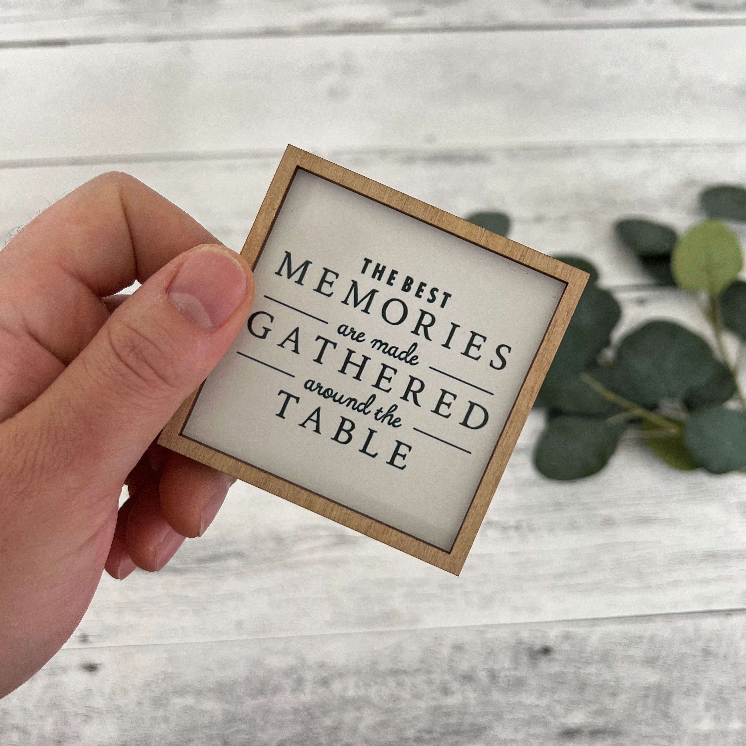 Mini Framed Dining Room Themed Sign | Gathered Around Table