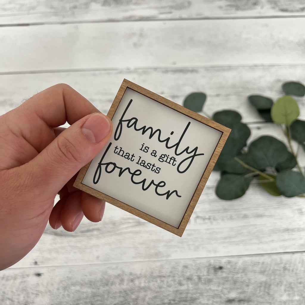 Mini Framed Family/Home Themed Sign | Family Forever