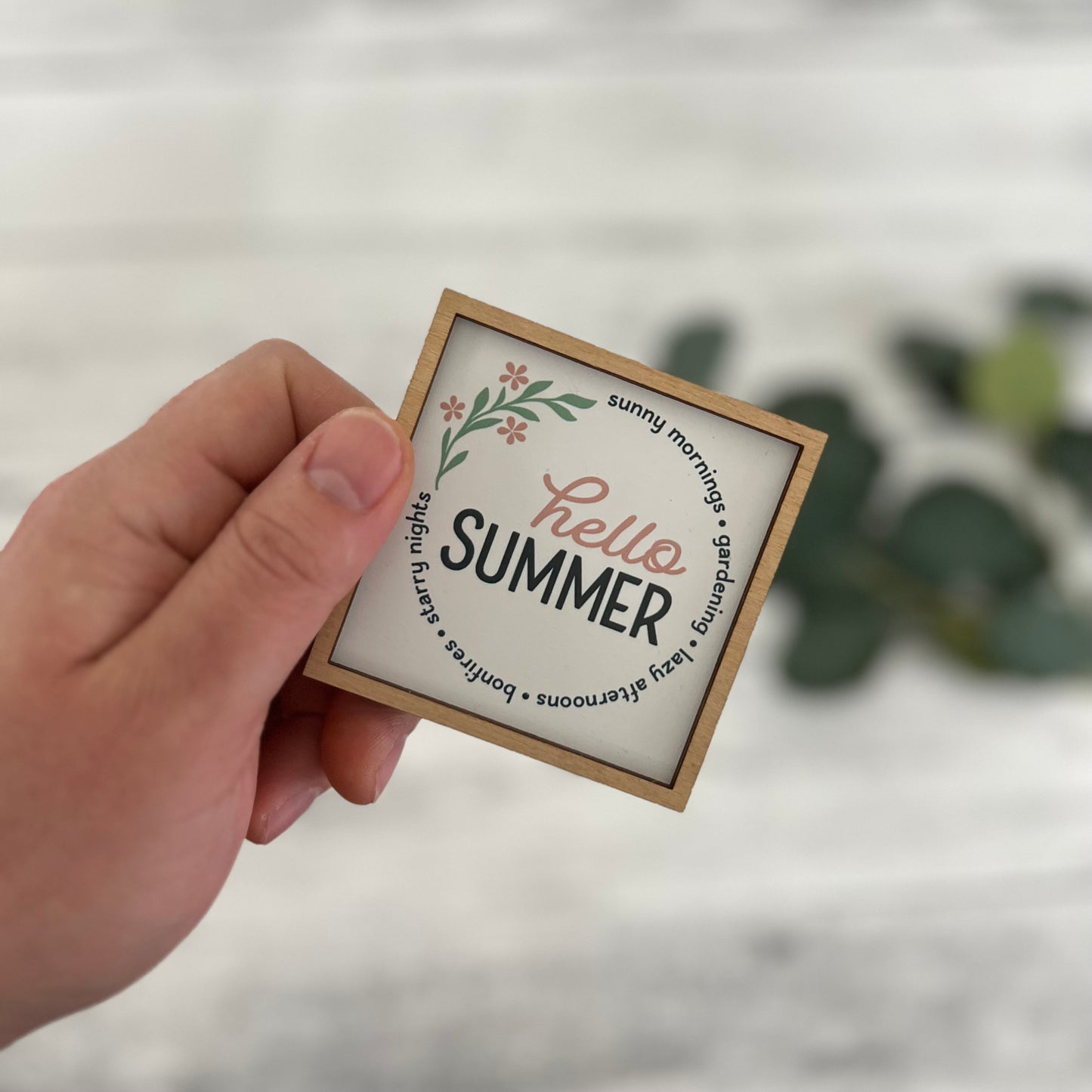 Mini Framed Summer Themed Sign | Hello Summer
