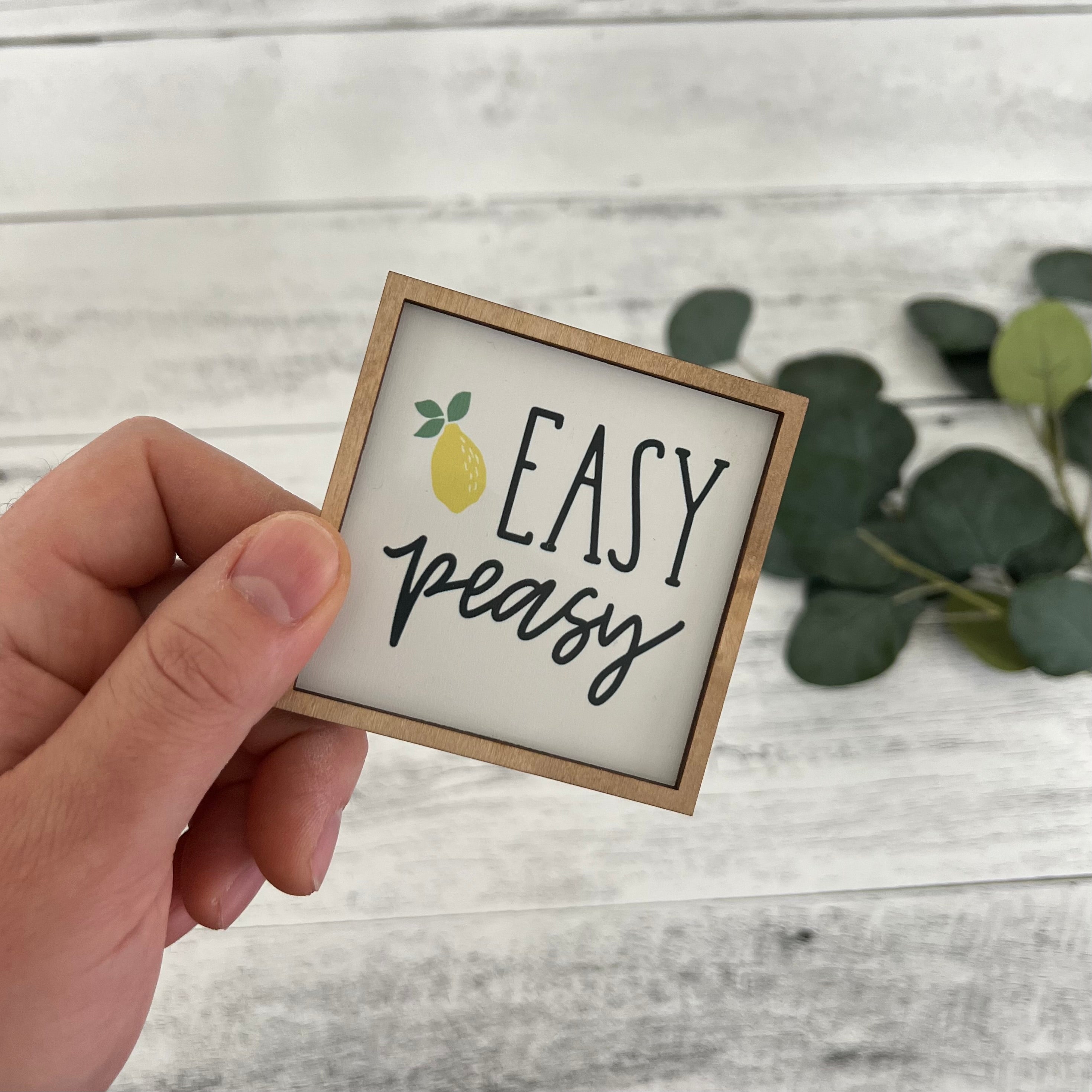 Mini Framed Lemon Themed Sign | Easy Peasy