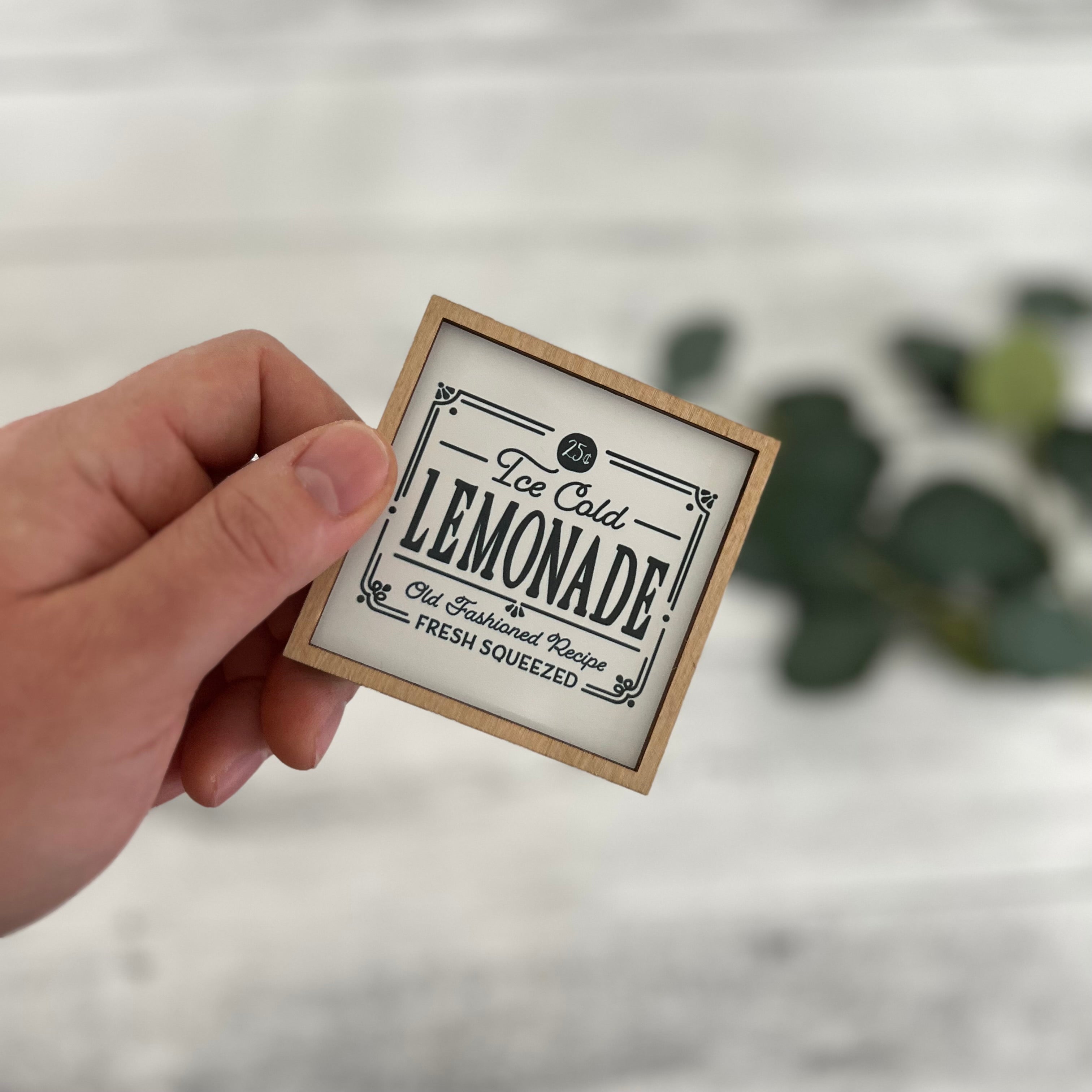 Mini Framed Lemon Themed Sign | Ice Cold Lemonade