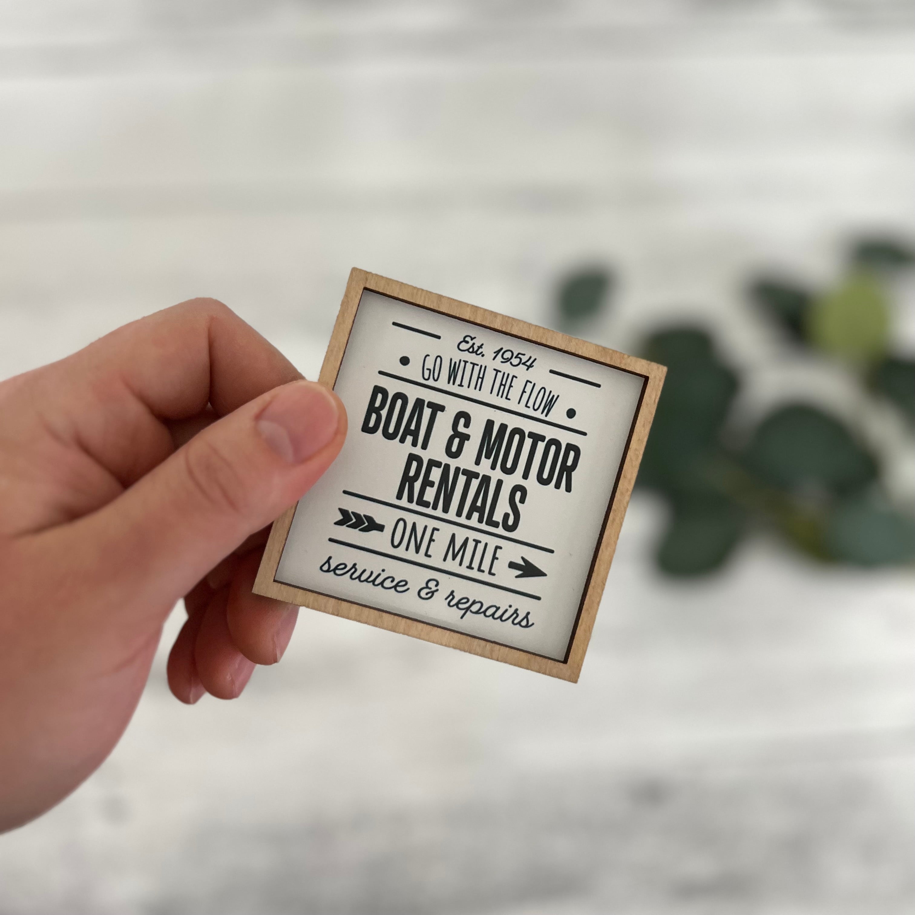 Mini Framed Nautical Themed Sign | Boat & Motor Rentals