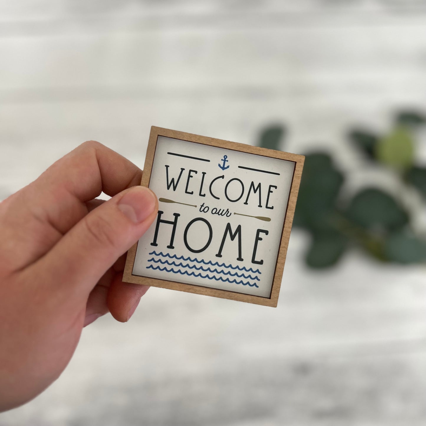 Mini Framed Nautical Themed Sign | Welcome To Our Home