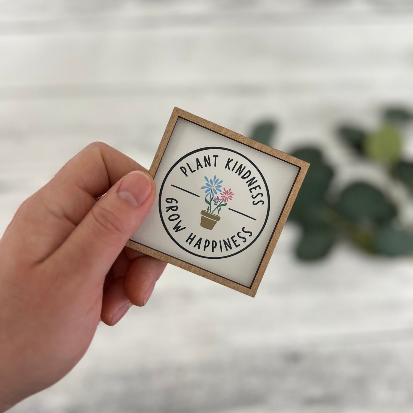 Mini Framed Spring Sign | Plant Kindness Grow Happiness