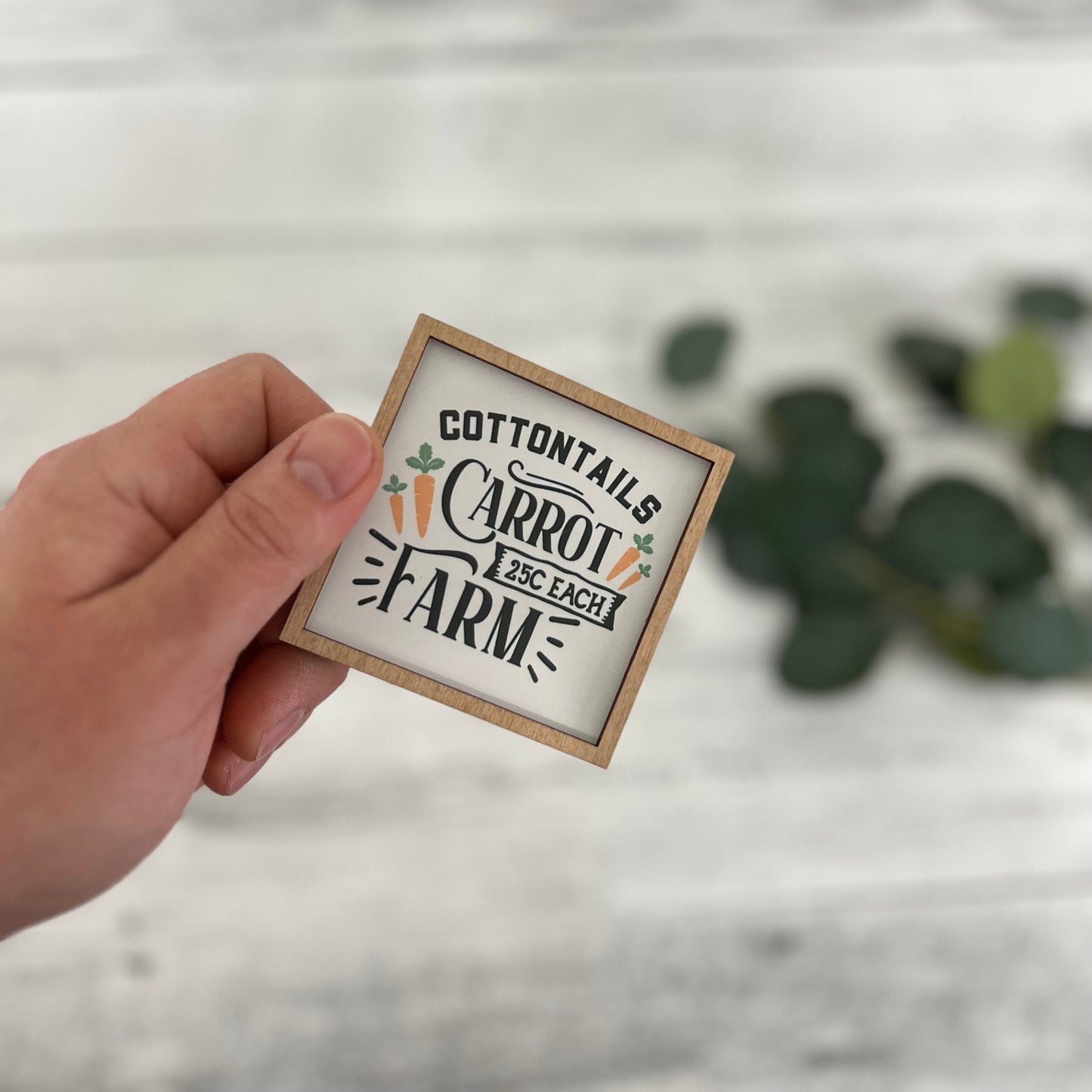 Mini Framed Easter Sign | Cottontails Carrot Farm
