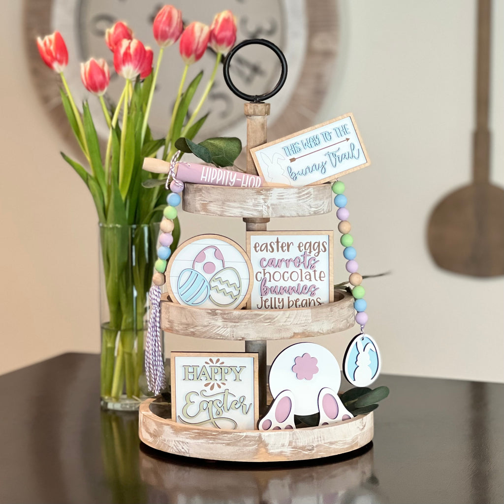 Easter Bunny Tiered Tray Decor Bundle