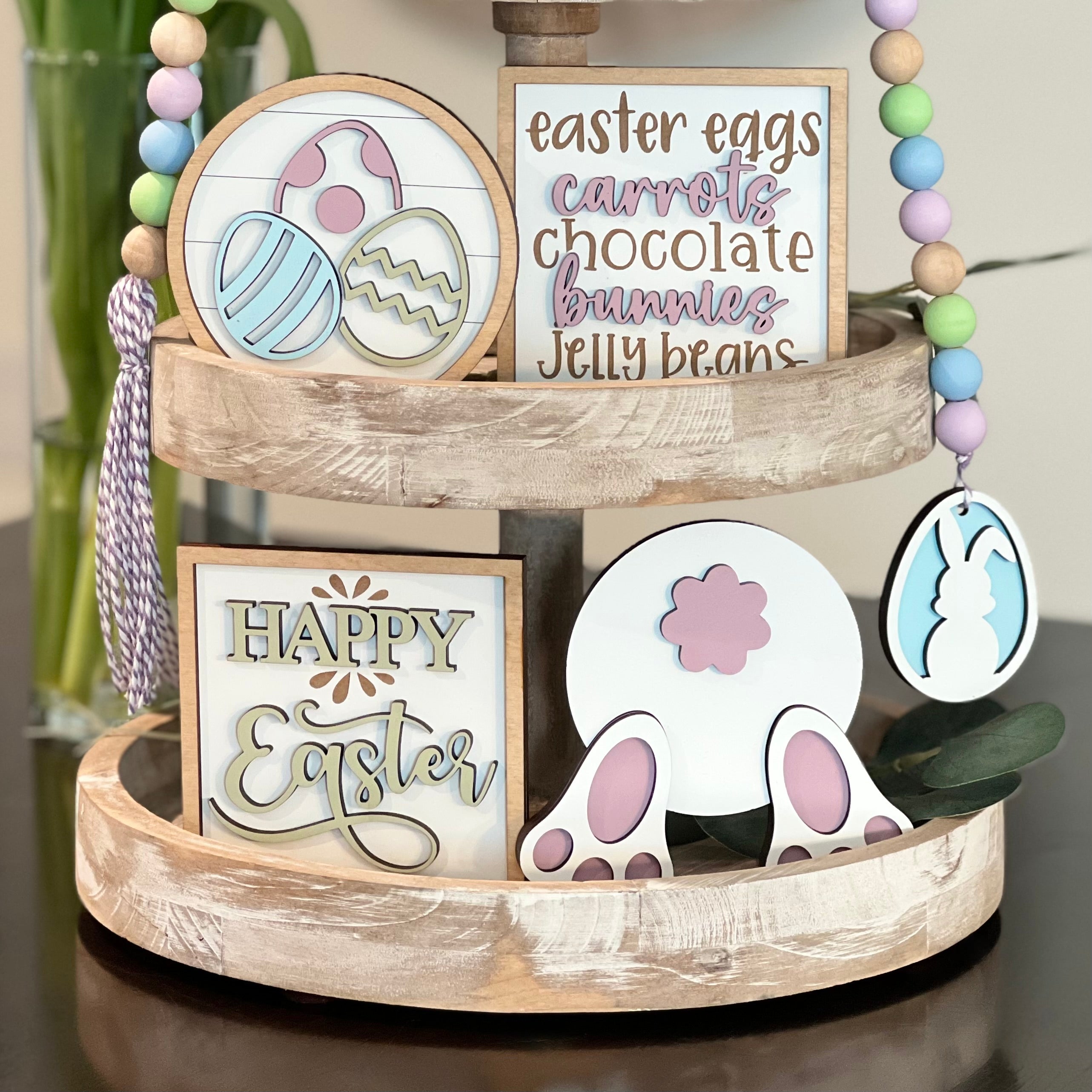 Easter Bunny Tiered Tray Decor Bundle