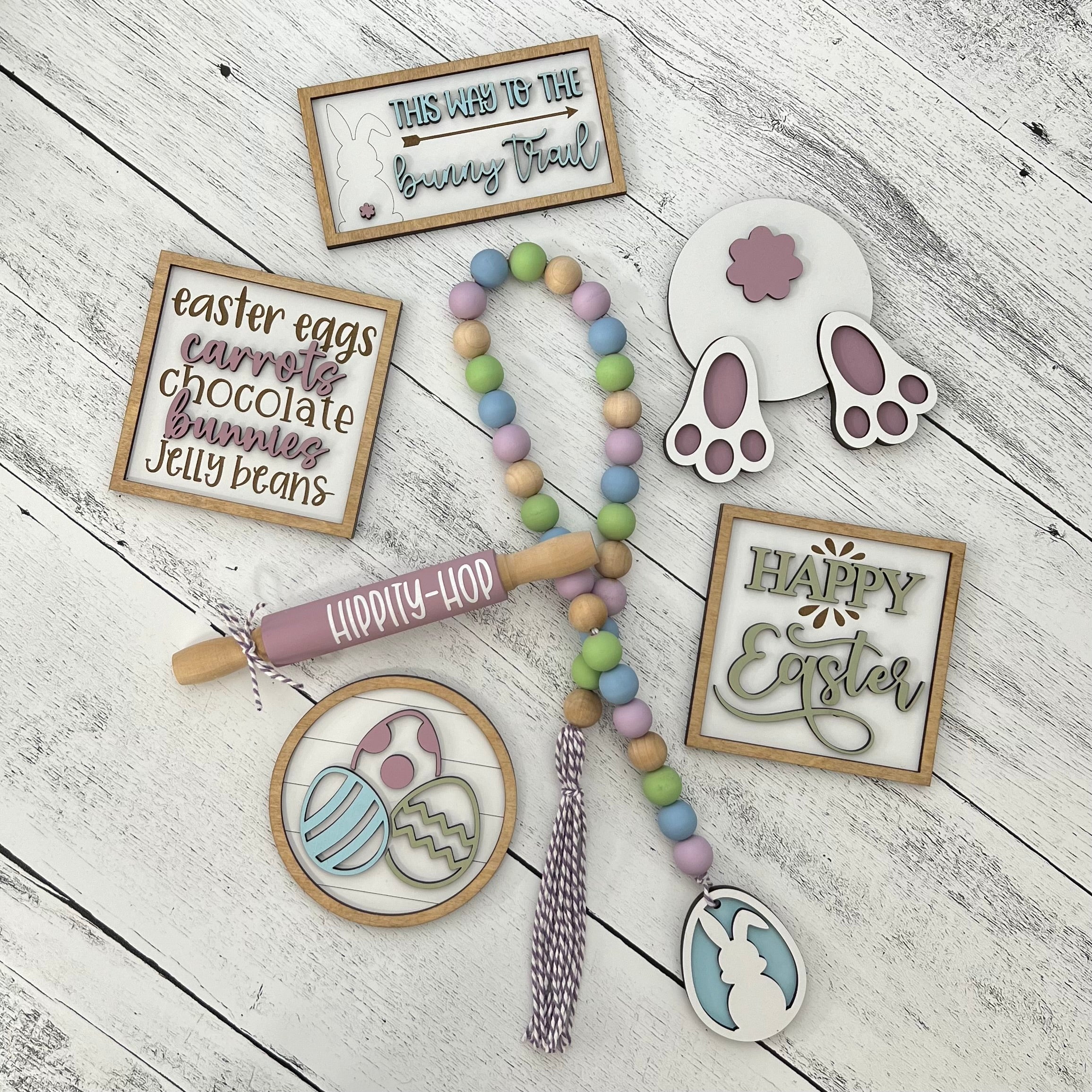 Easter Bunny Tiered Tray Decor Bundle