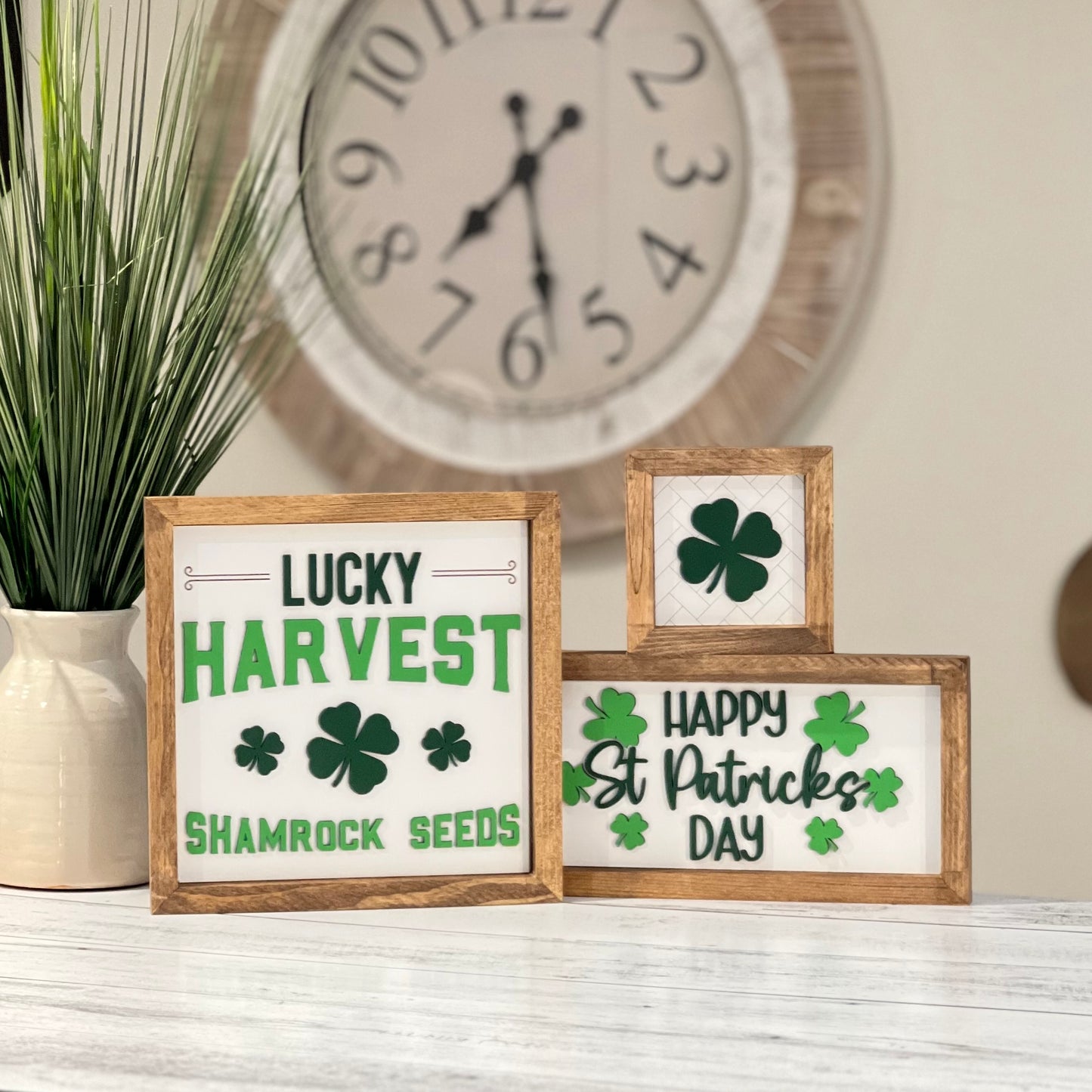 Framed St. Patrick's Day Sign | Lucky Harvest Shamrock Seeds