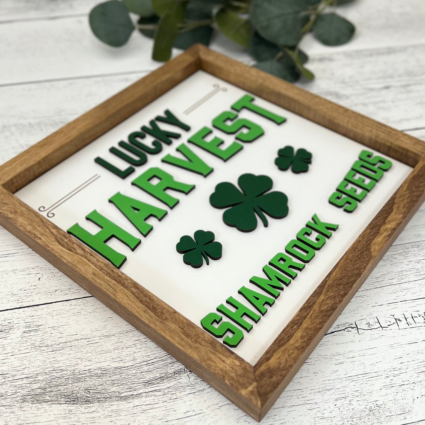 Framed St. Patrick's Day Sign | Lucky Harvest Shamrock Seeds