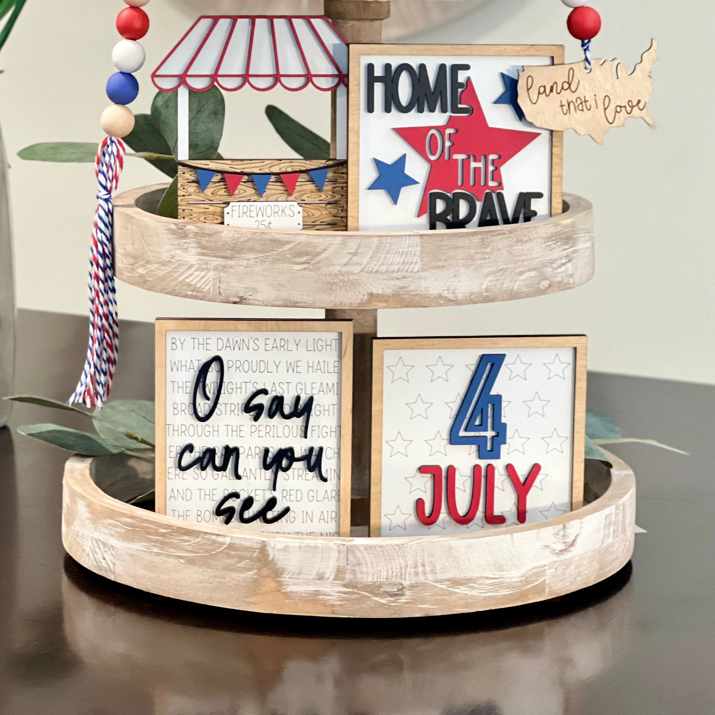 4th Of July Tiered Tray Decor Bundle