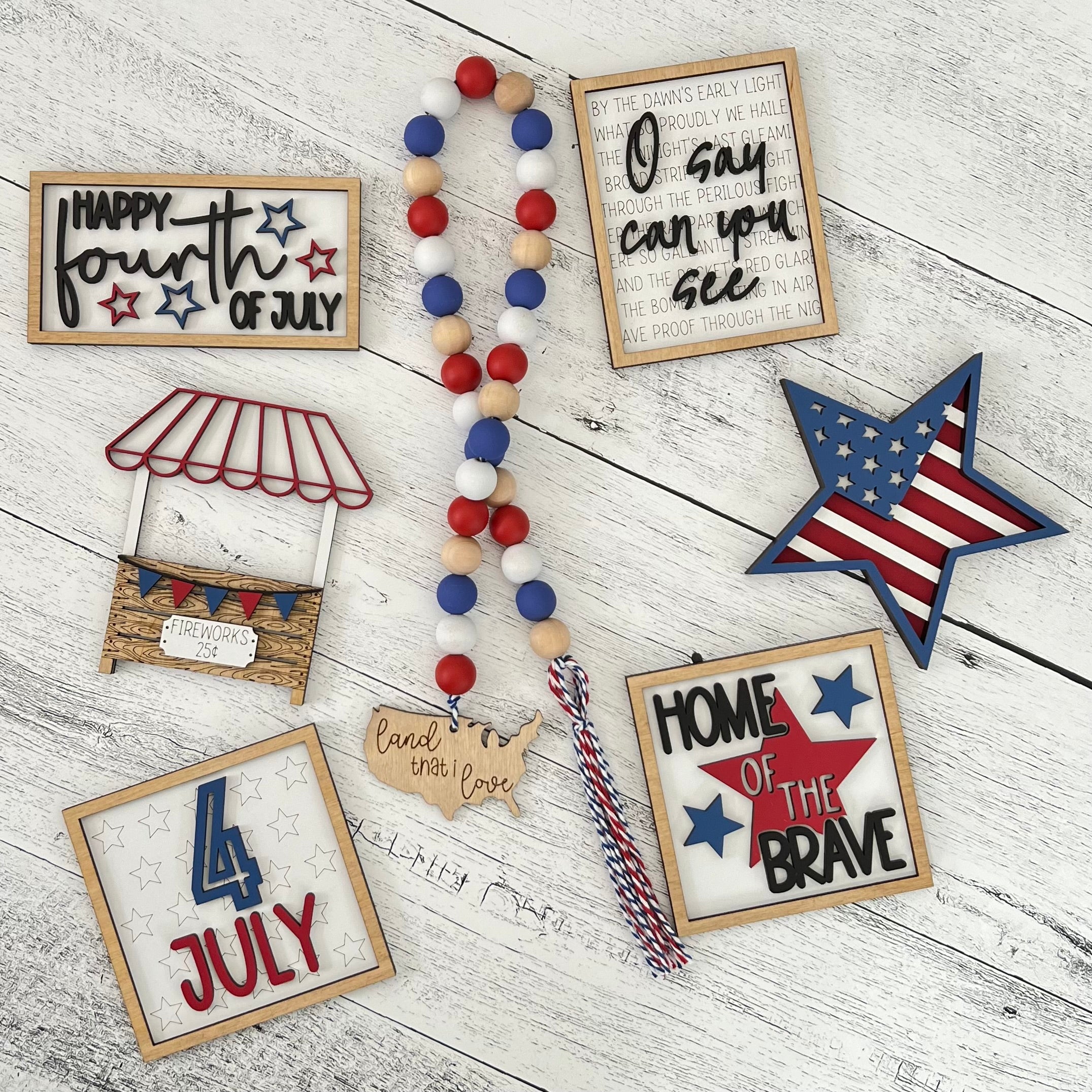 4th Of July Tiered Tray Decor Bundle