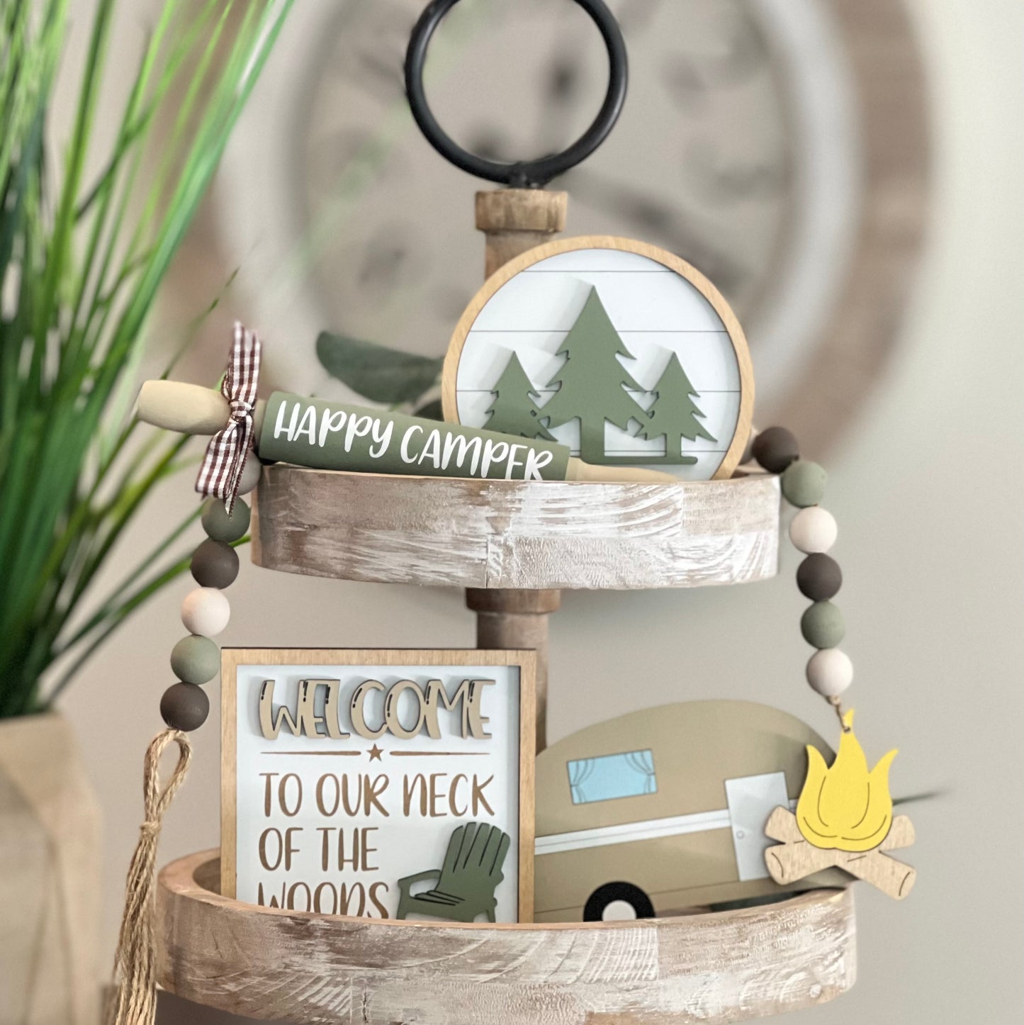 Camping Themed Tiered Tray Decor Bundle