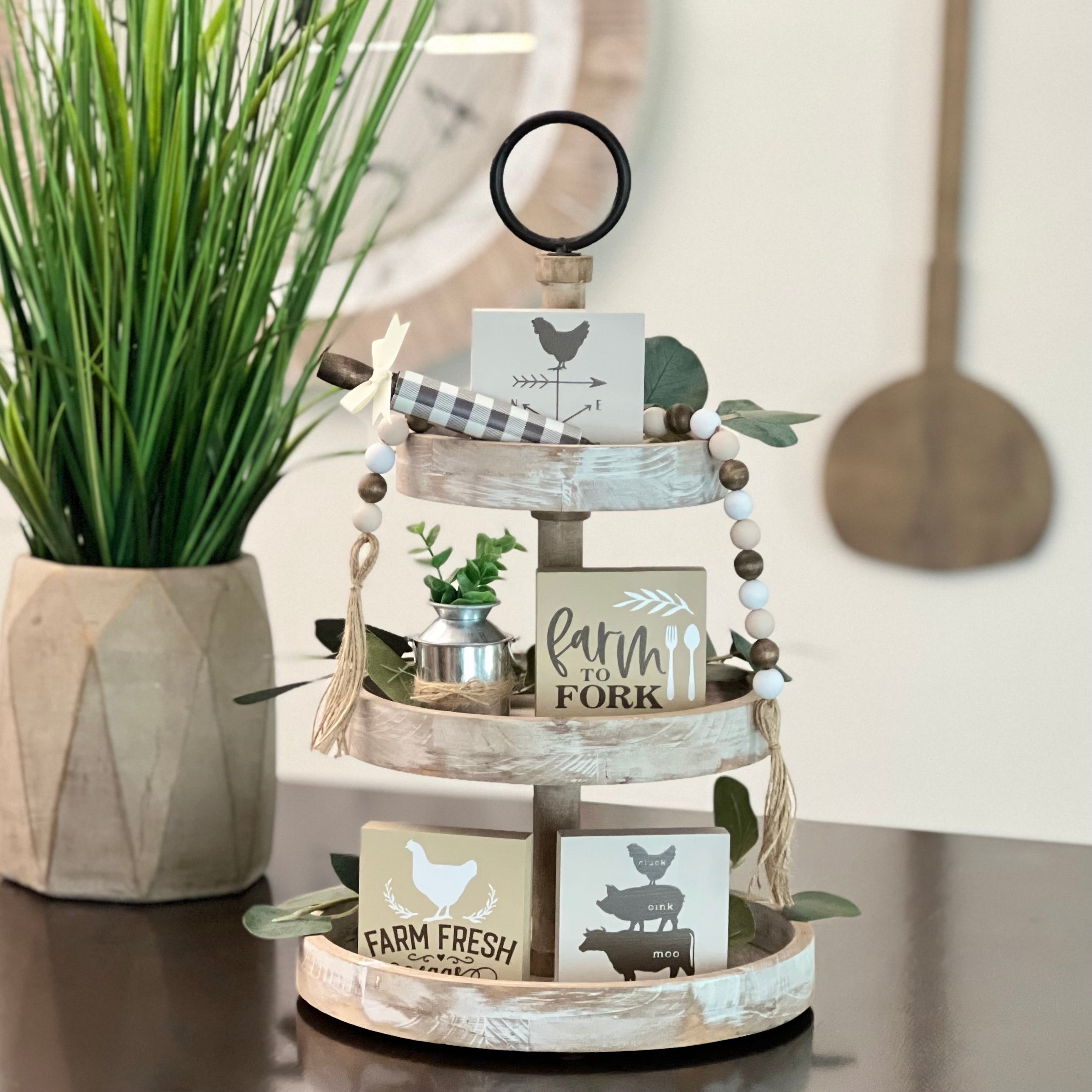 Farmhouse Tiered Tray Decor Bundle