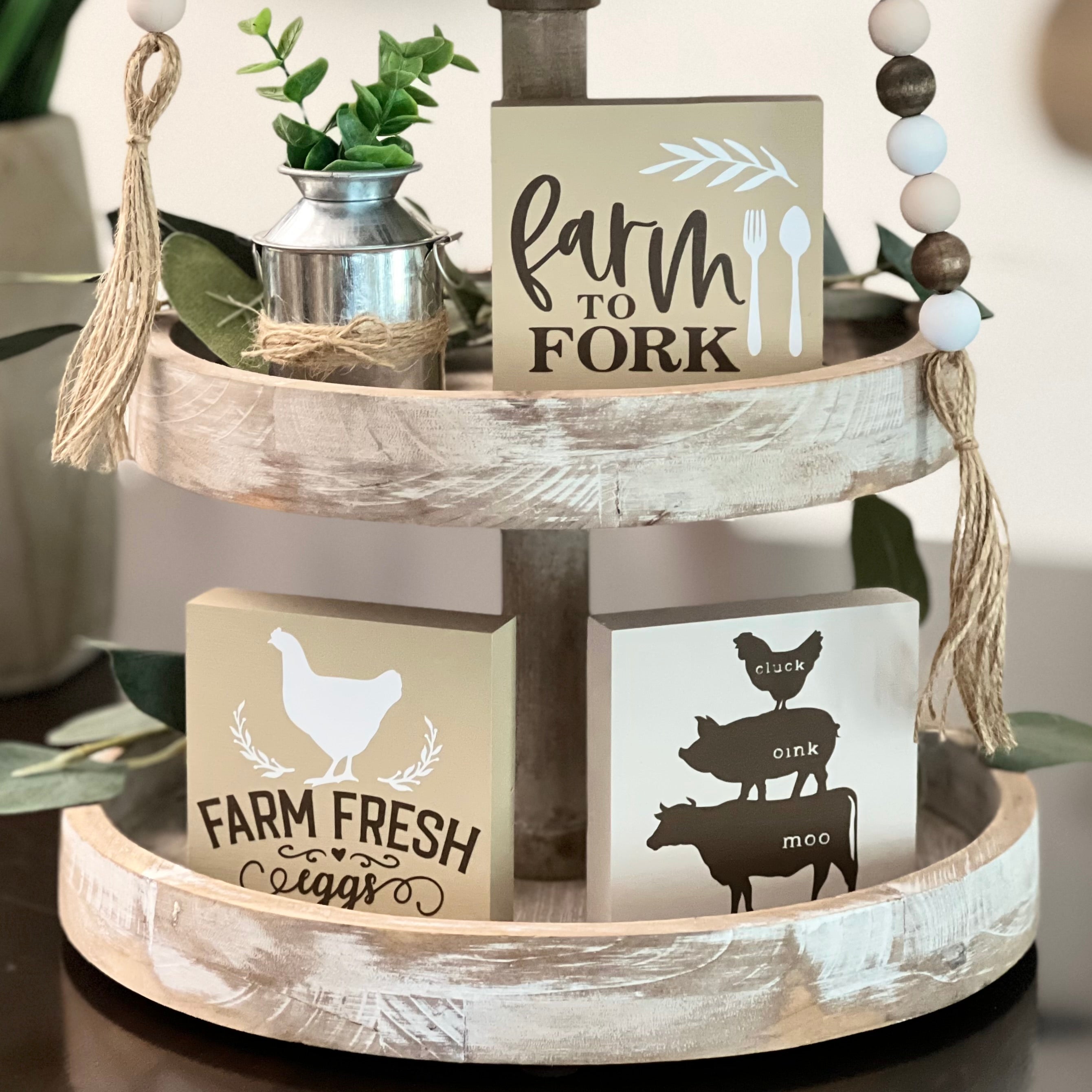 Farmhouse Tiered Tray Decor Bundle