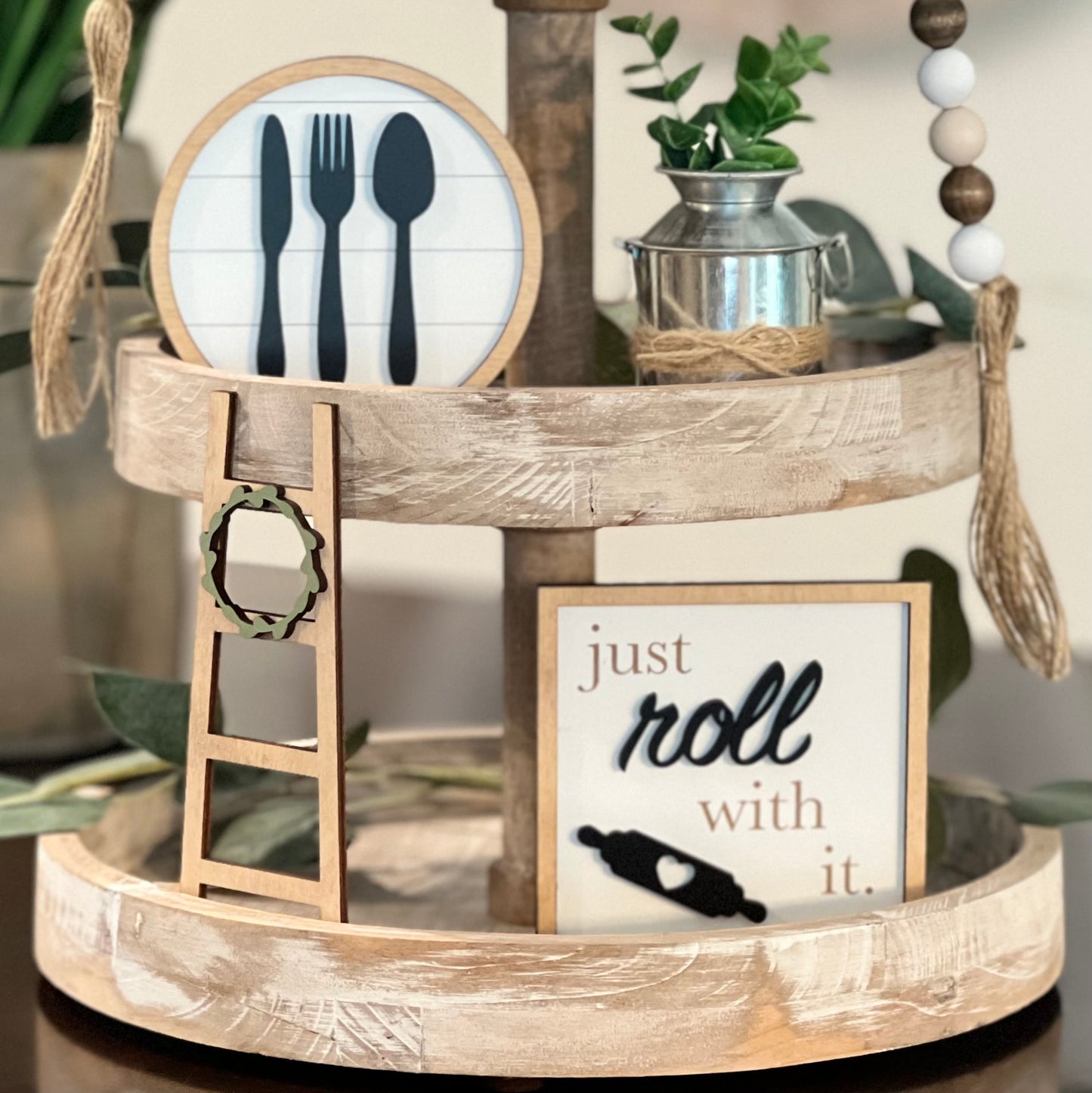 Kitchen Themed Tiered Tray Decor Bundle