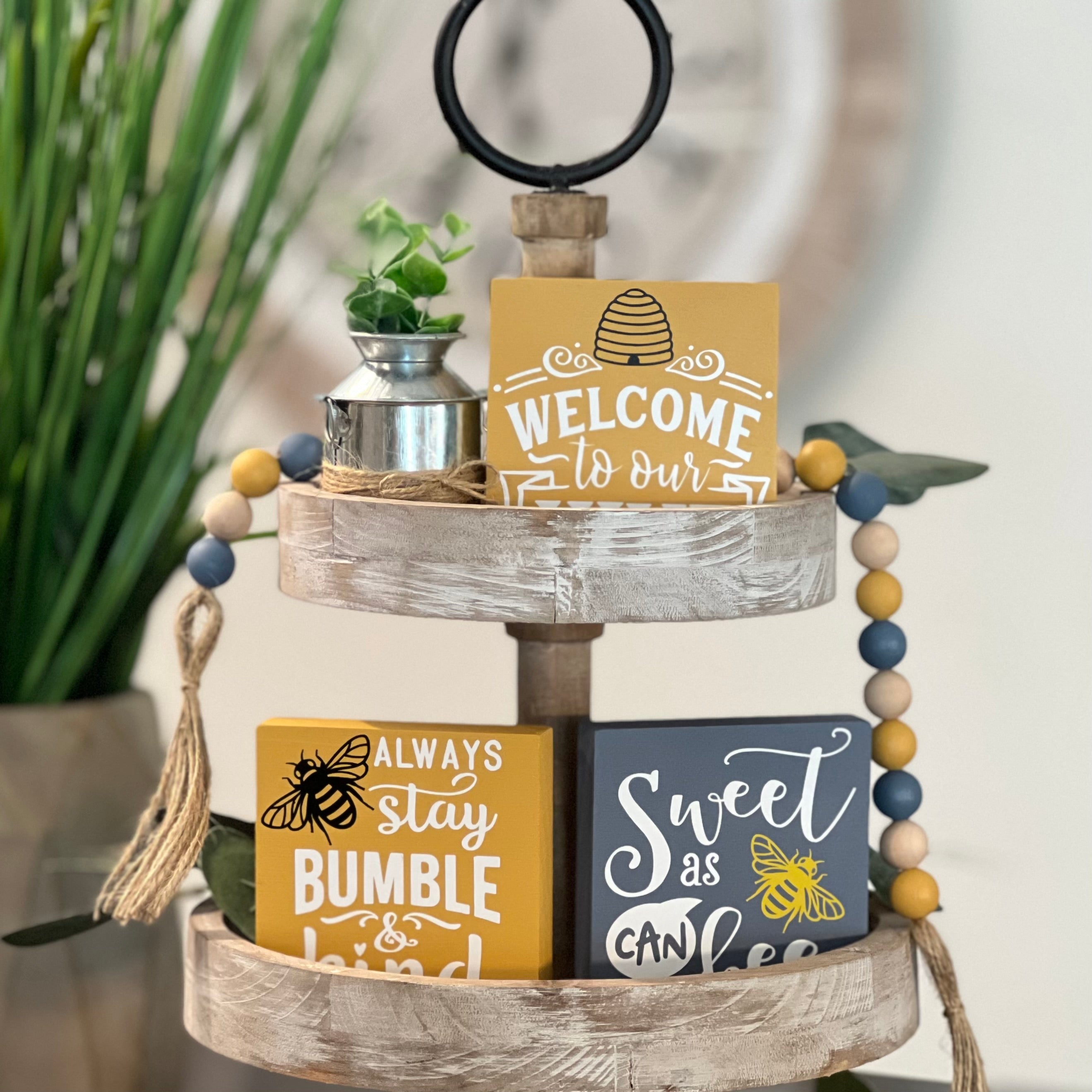 Bee Themed Wooden Bead Garland