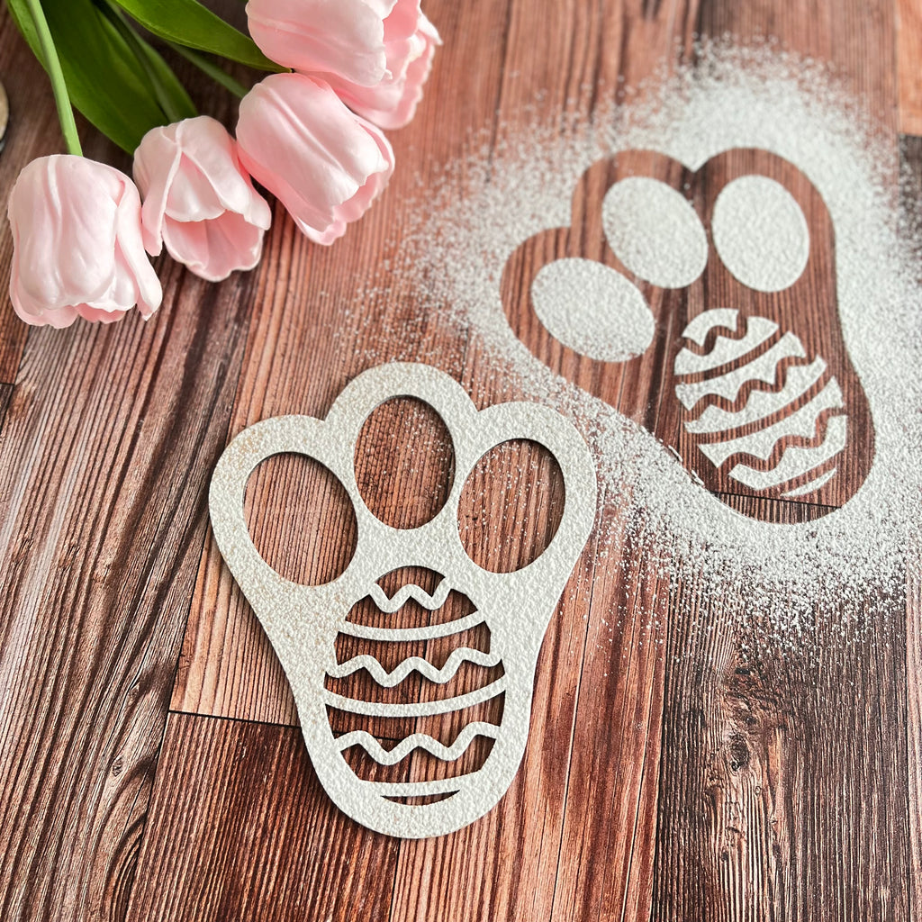 Easter Bunny Foot Print Stencil