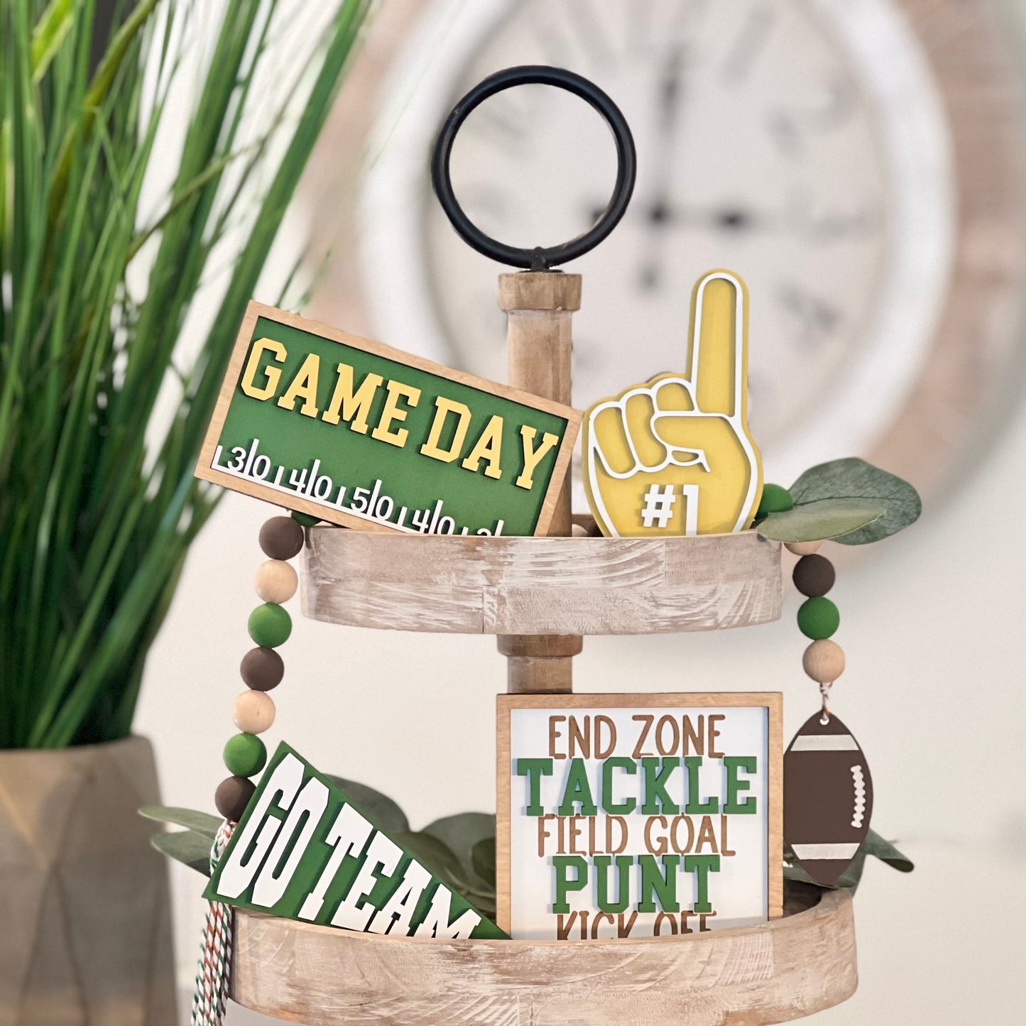 Football Themed Tiered Tray Decor Bundle