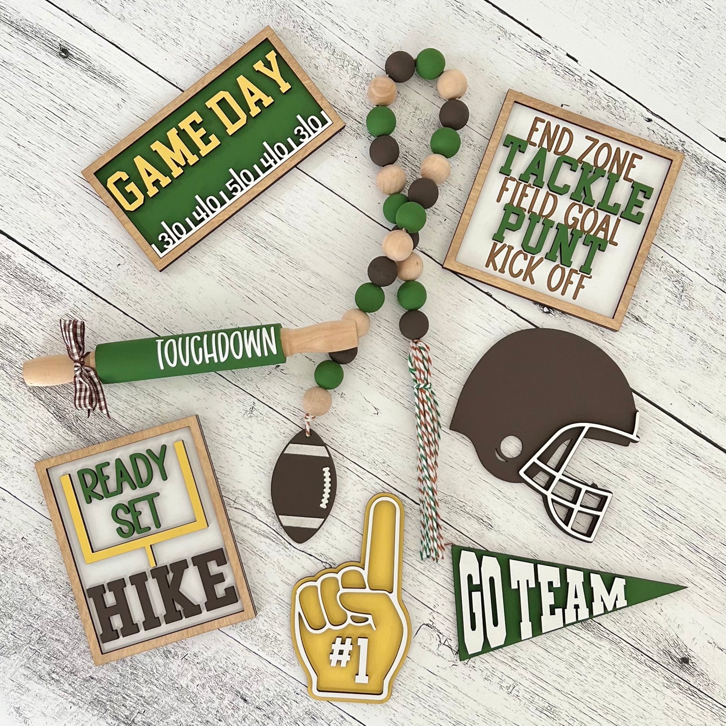 Football Themed Tiered Tray Decor Bundle