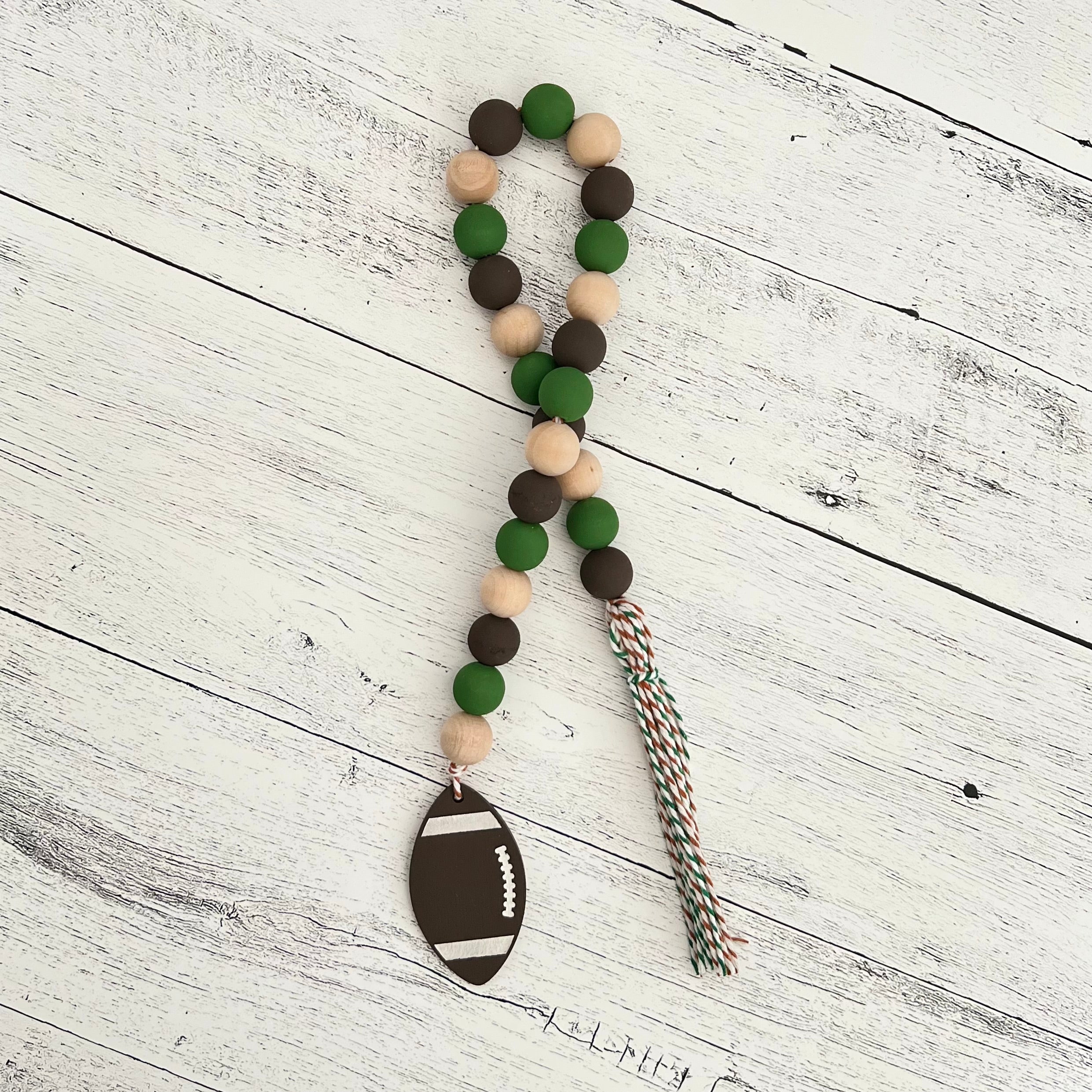 Football Wooden Bead Garland