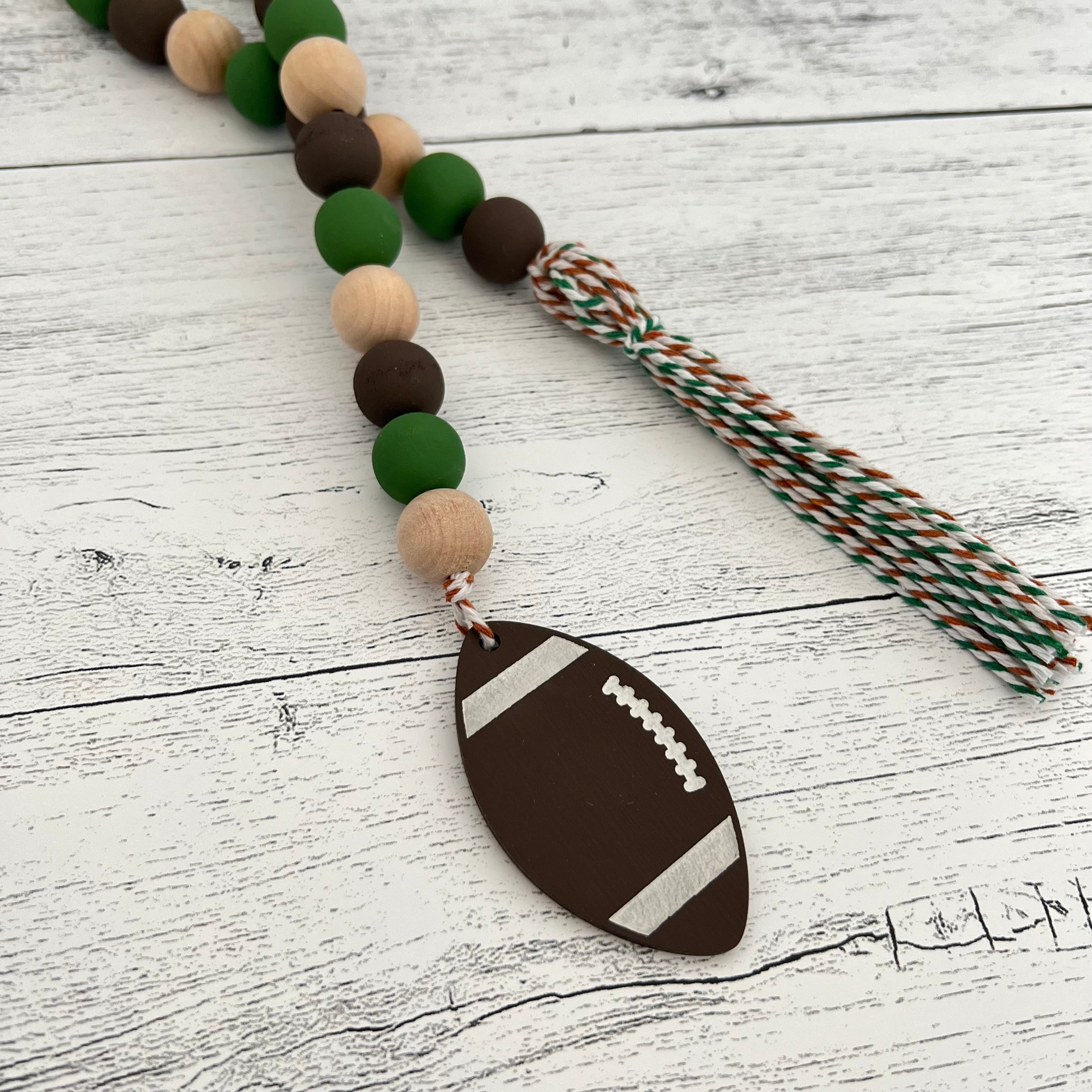 Football Wooden Bead Garland